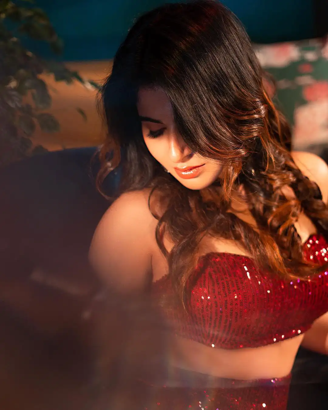 Iswarya Menon sizzling Photo Shoot in Red Dress