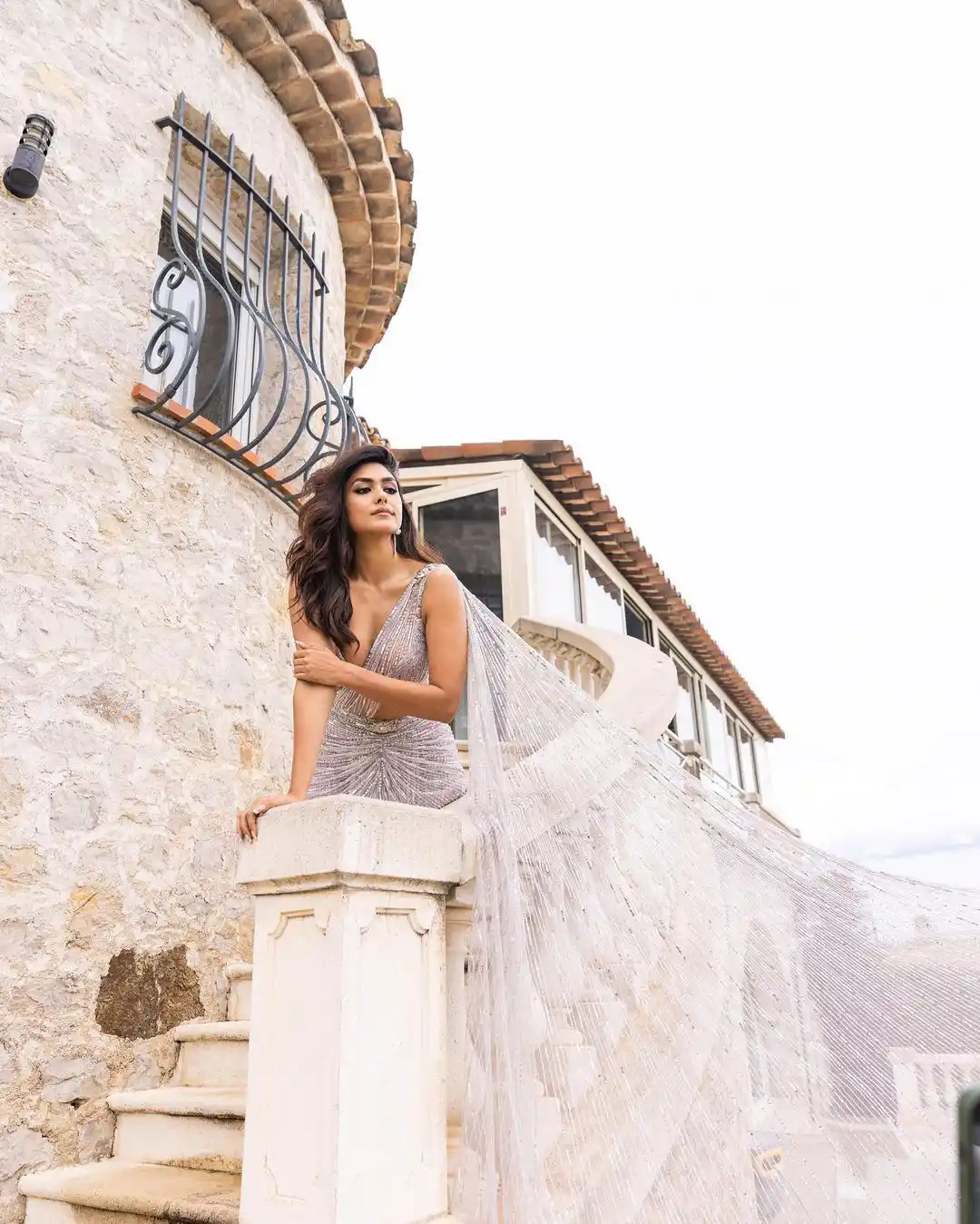 Mrunal Thakur saree photos at 76th Cannes Film Festival