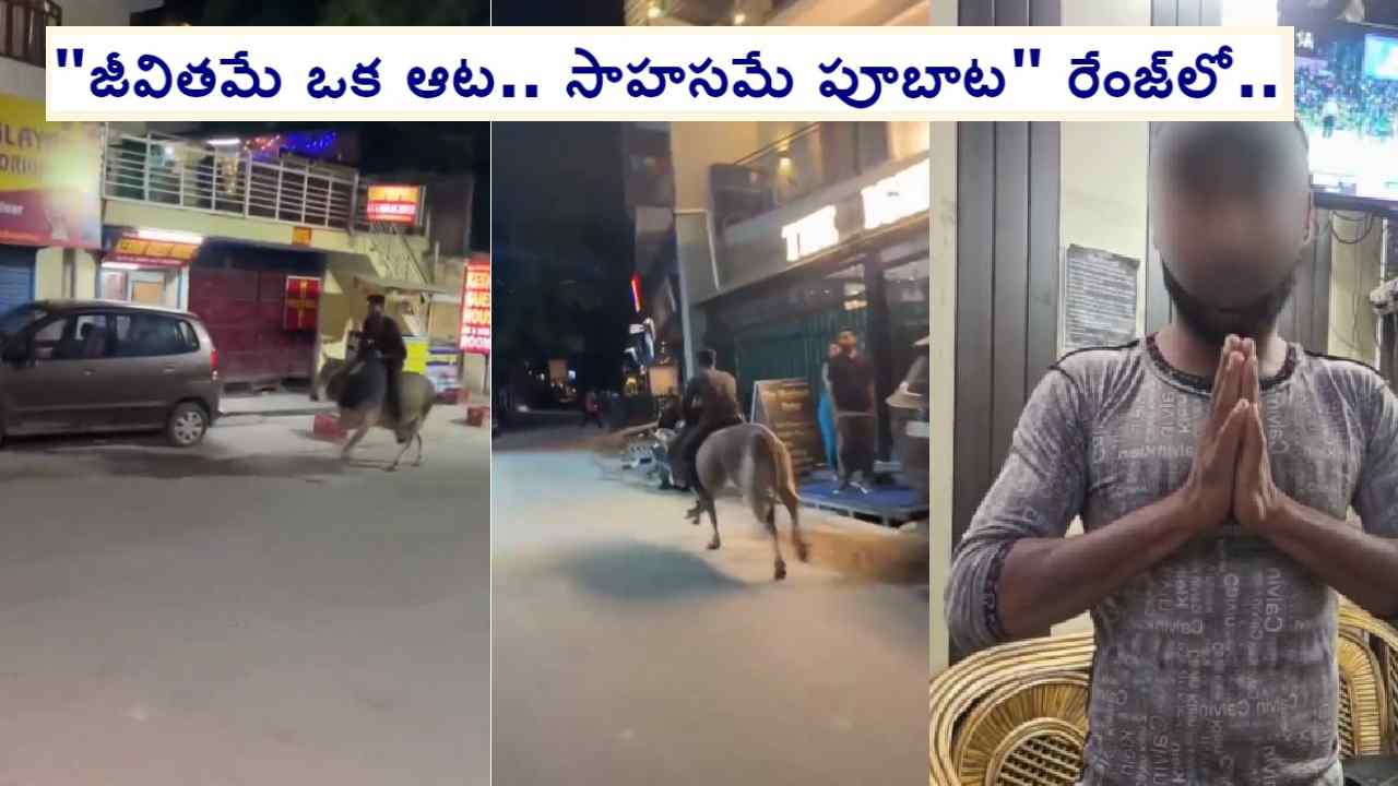 Viral Video: అర్ధరాత్రి మద్యం తాగి ఎద్దుపైకి ఎక్కి నడిరోడ్డుపై హీరోలా స్వారీ చేస్తూ.. చివరకు..