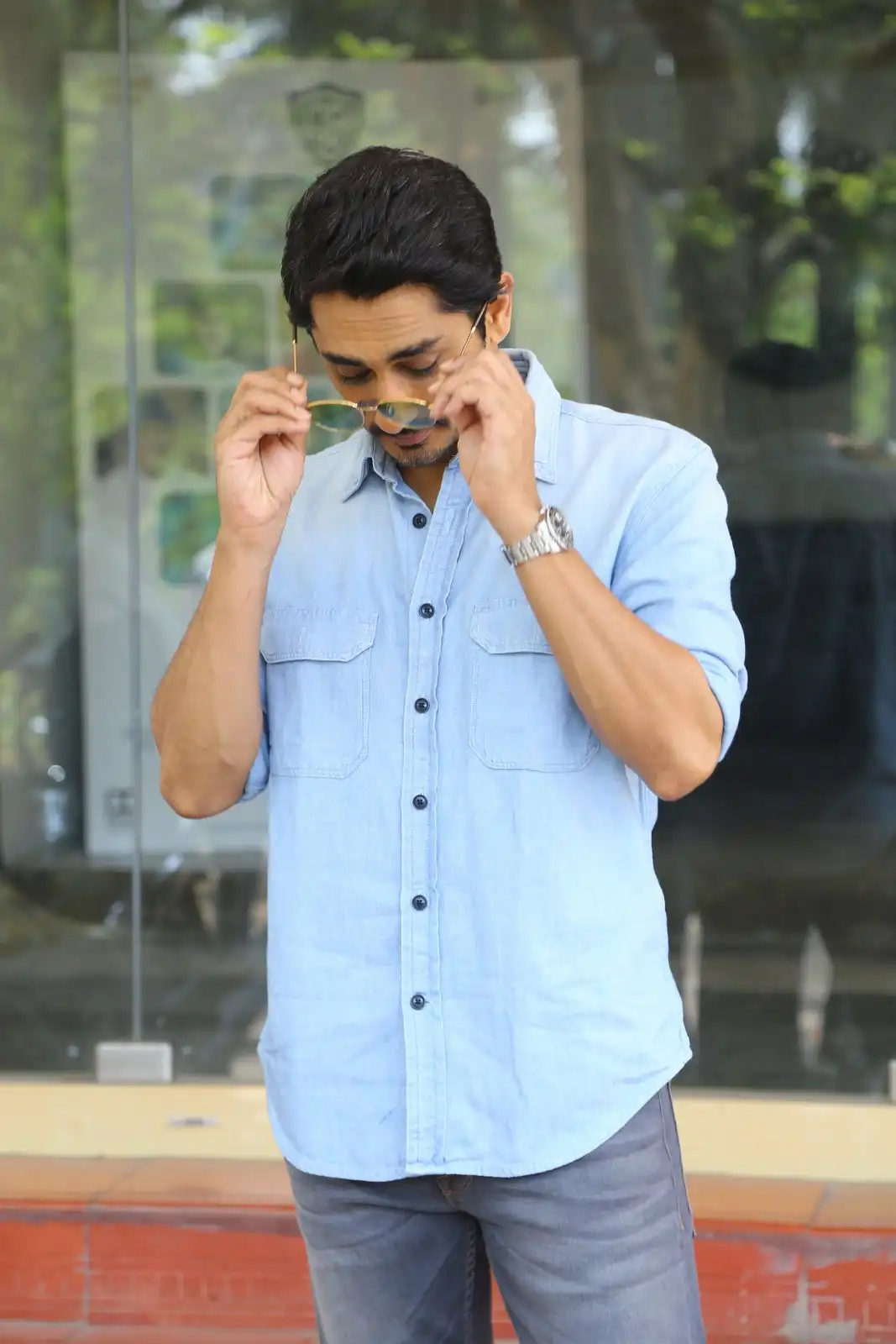 Siddharth Stylish Looks in Takkar Movie Promotions
