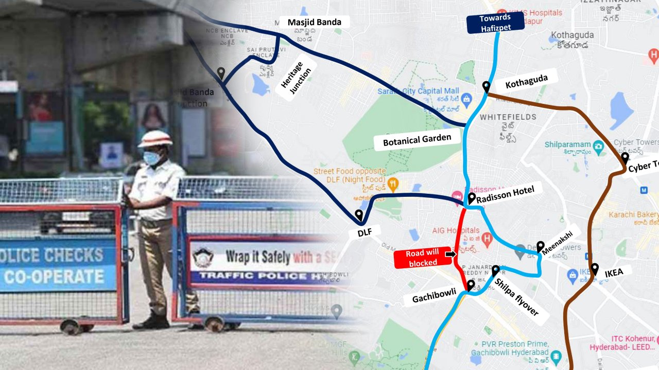 Traffic Restrictions: ట్రాఫిక్ ఆంక్షలు.. మూడు నెలలు కొండాపూర్ రోడ్డు మూసివేత.. వాహనదారులు ఏ మార్గాల్లో వెళ్లాలంటే..?