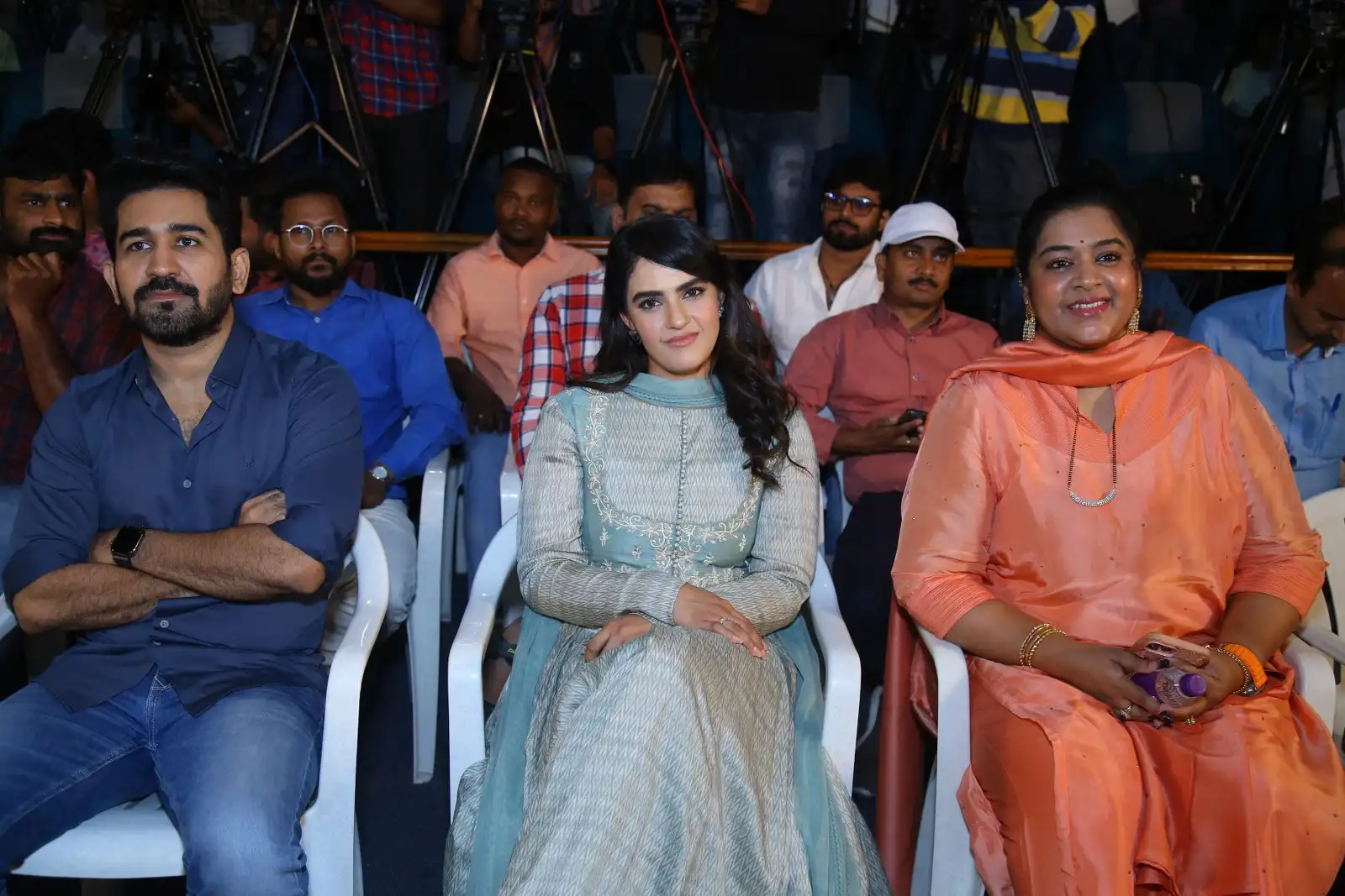Vijay Antony Kavya Thapar photos in Bichagadu 2 press meet