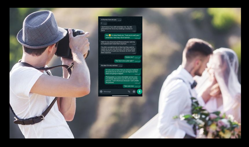 Wedding Photo Shoot : విడాకులు తీసుకుందట..పెళ్లి ఫోటోలకిచ్చిన డబ్బులు ఇచ్చేయాలని ఫోటో గ్రాఫర్‌కు వేధింపులు .. భోజనాలు తిన్నవారి సంగతేంటీ అంటూ సెటైర్లు