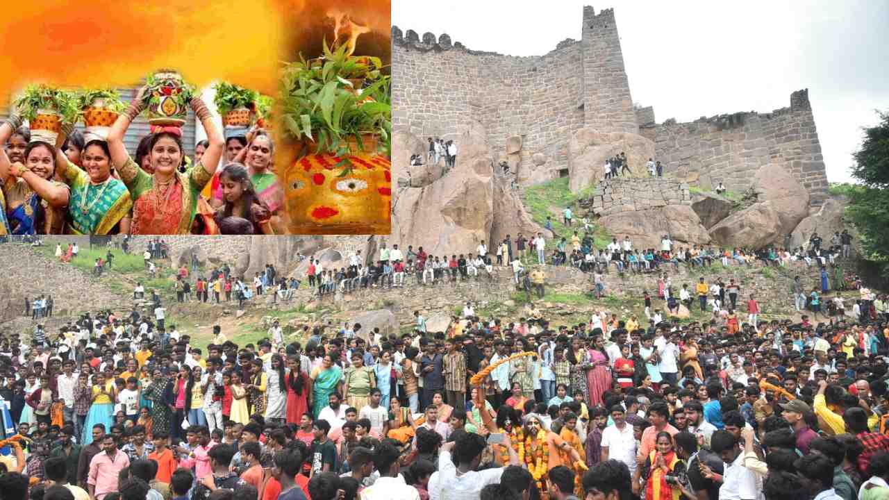 Bonalu Festival : తెలంగాణలో బోనాల పండగ సందడి.. గోల్కొండ జగదాంబ మహంకాళి అమ్మవారికి మొదటి బోనం