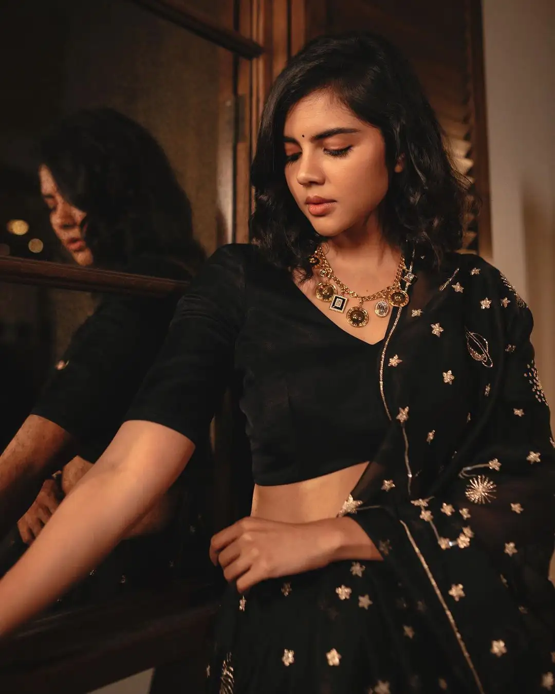Kalyani Priyadarshan Cute Looks in Black Chudidar Dress