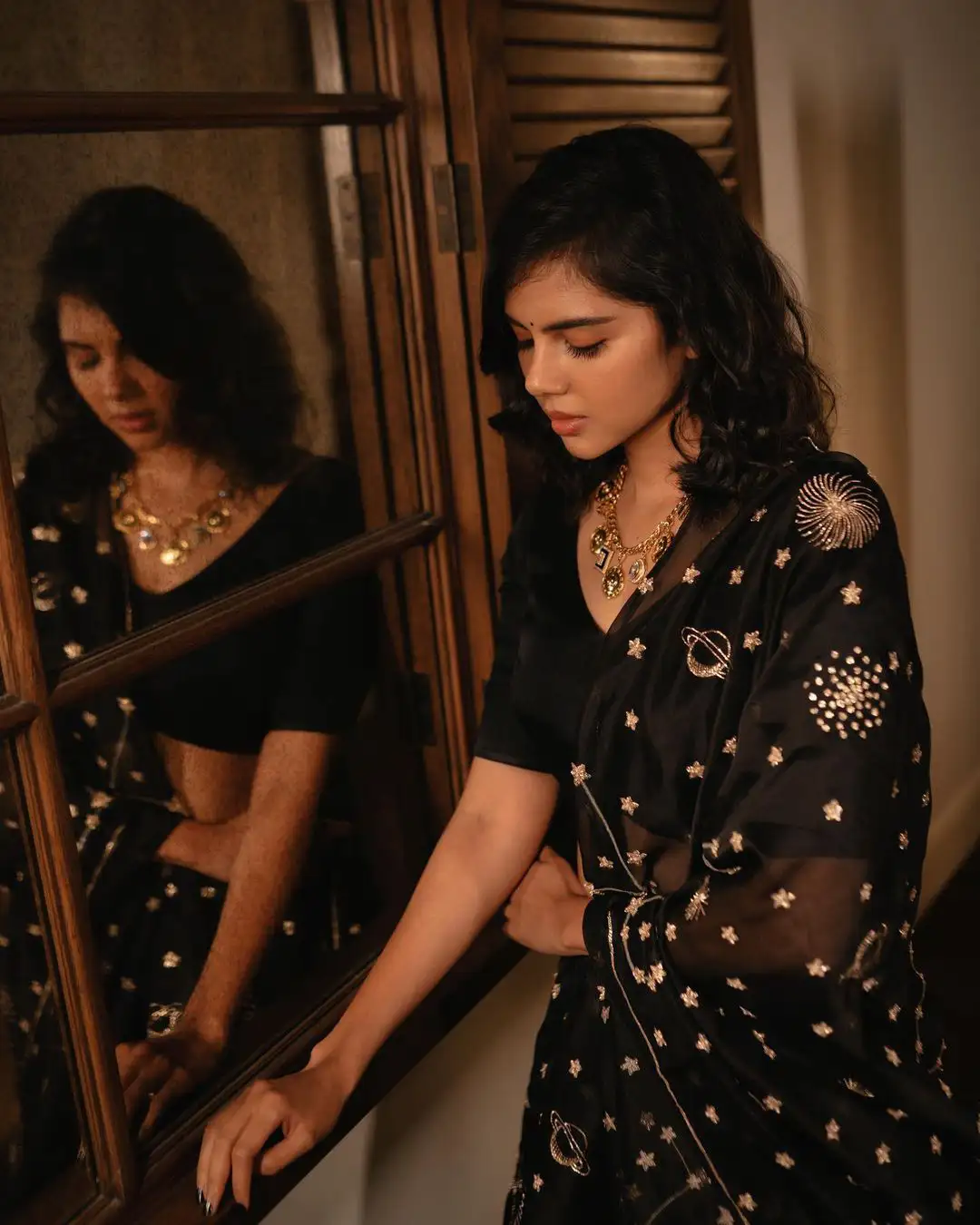 Kalyani Priyadarshan Cute Looks in Black Chudidar Dress