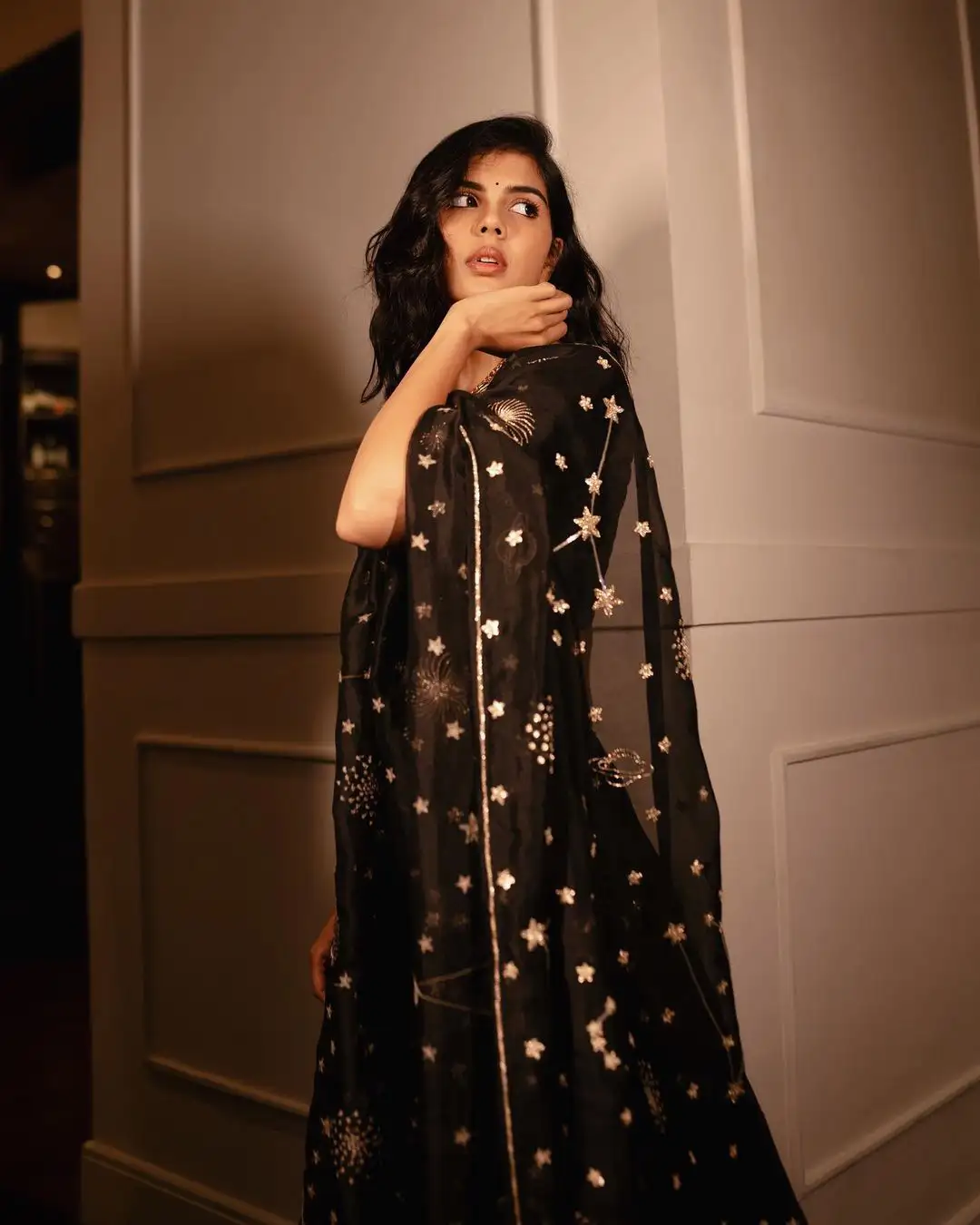 Kalyani Priyadarshan Cute Looks in Black Chudidar Dress
