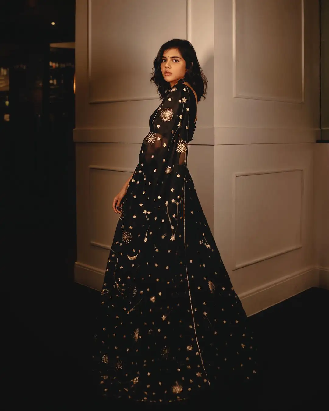 Kalyani Priyadarshan Cute Looks in Black Chudidar Dress