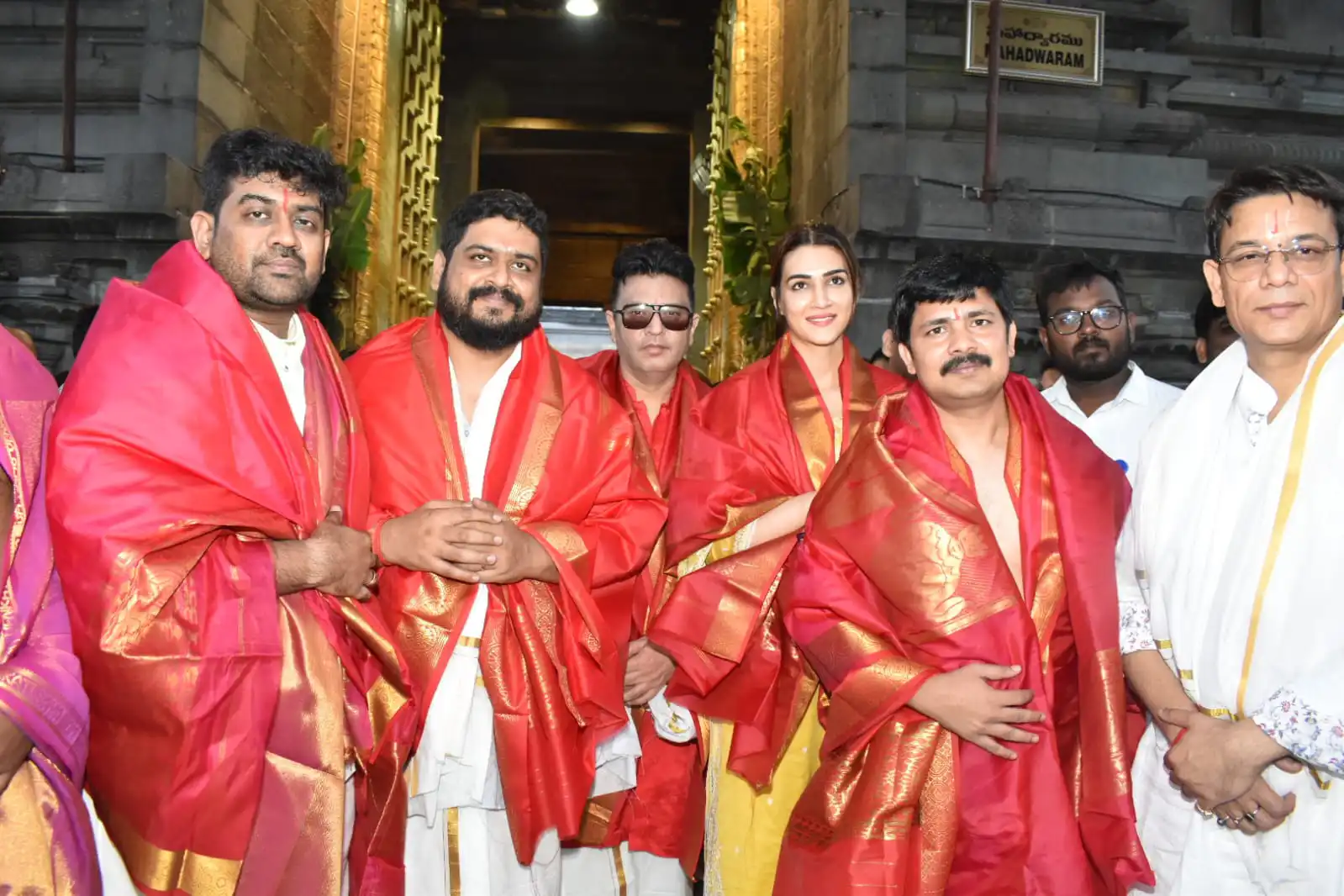 Kriti Sanon and Adipurush Unit at Tirumala Temple