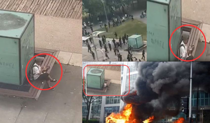 France : ఆందోళనలతో అట్టుడుకుతున్న ఫ్రాన్స్ .. కూల్‌గా కూర్చుని సాండ్‌విచ్ తింటున్న కుర్రాడు