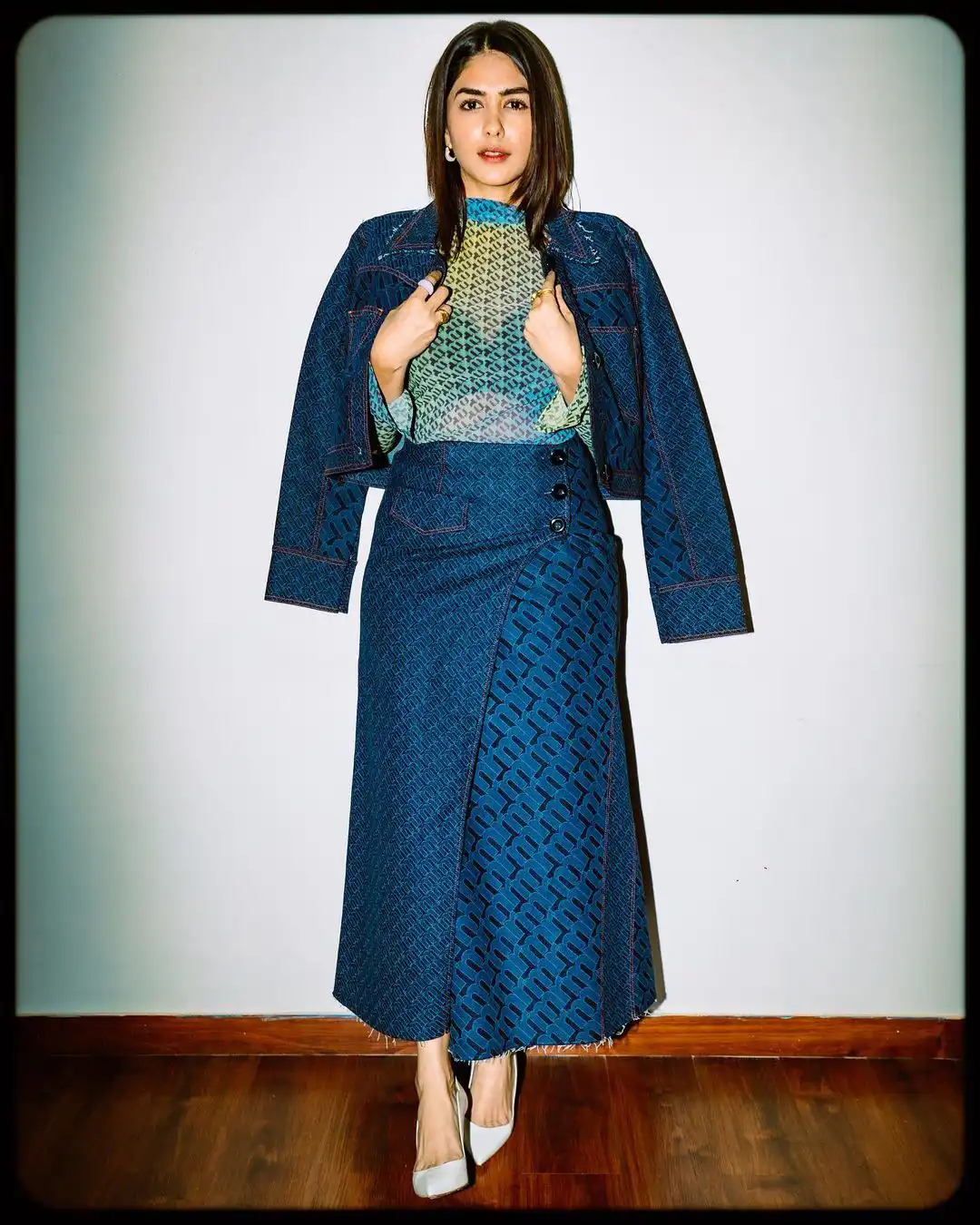 Mrunal Thakur Shines in Blue Dress