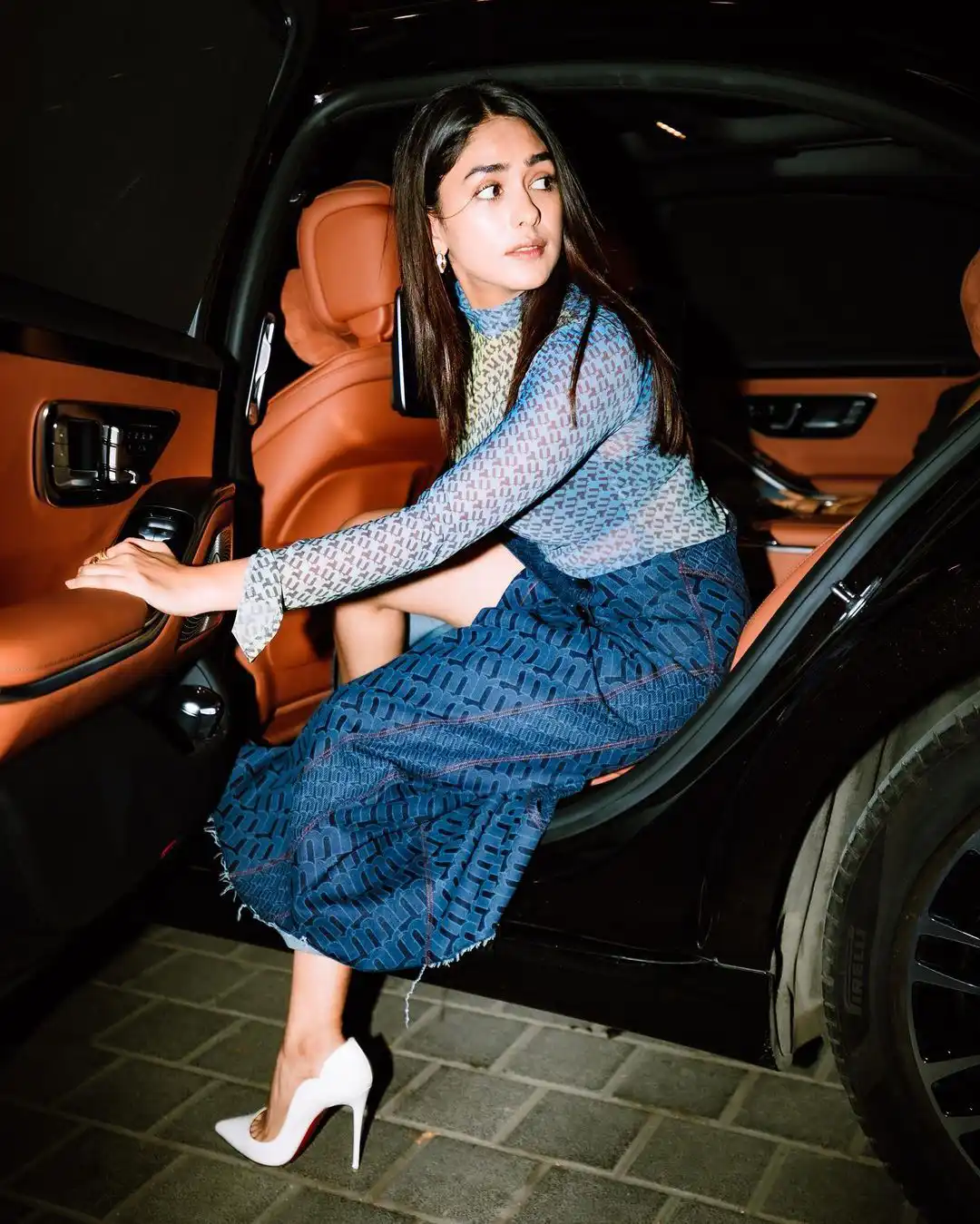 Mrunal Thakur Shines in Blue Dress