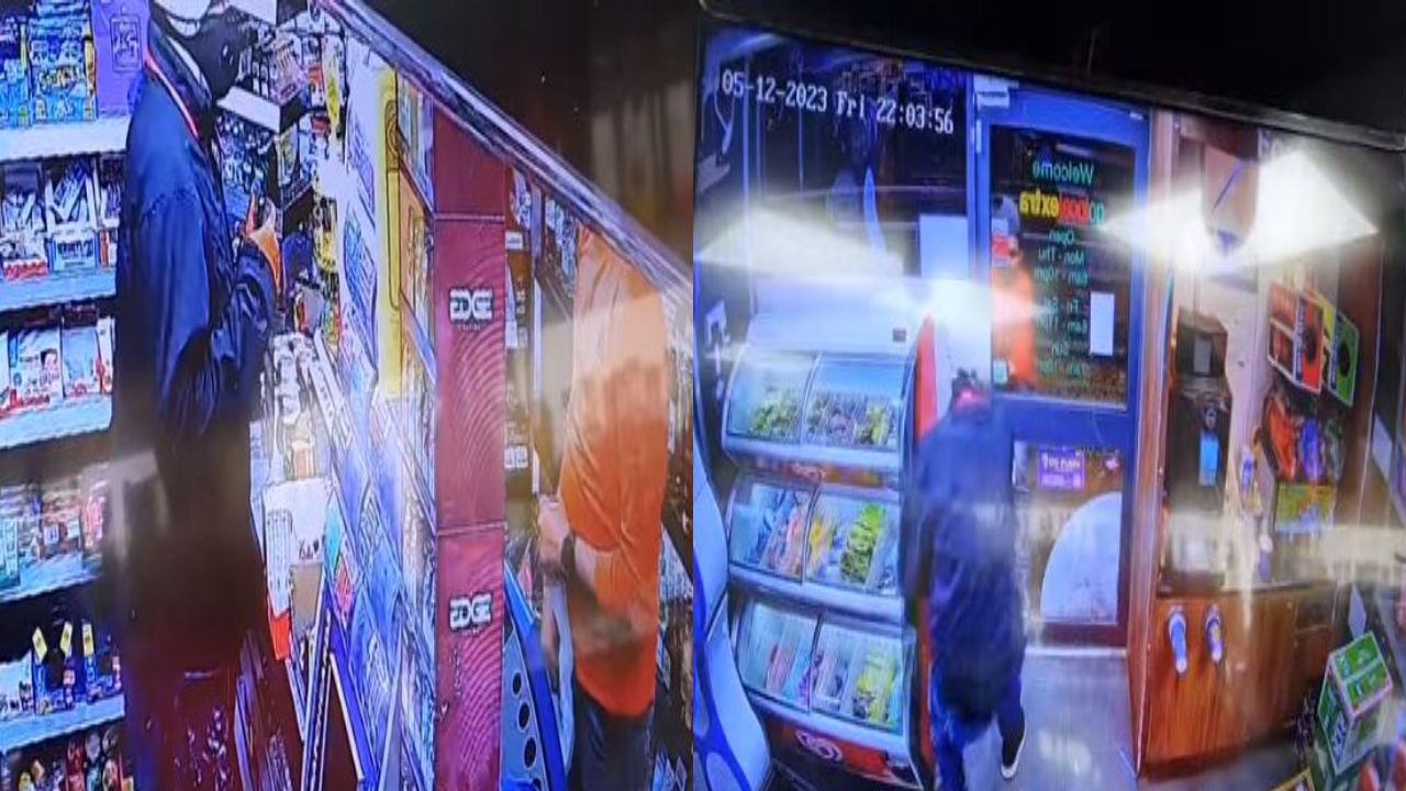 Brave shopkeeper viral video : కత్తితో బెదిరించిన దొంగను తెలివిగా పట్టించిన షాపు యజమాని