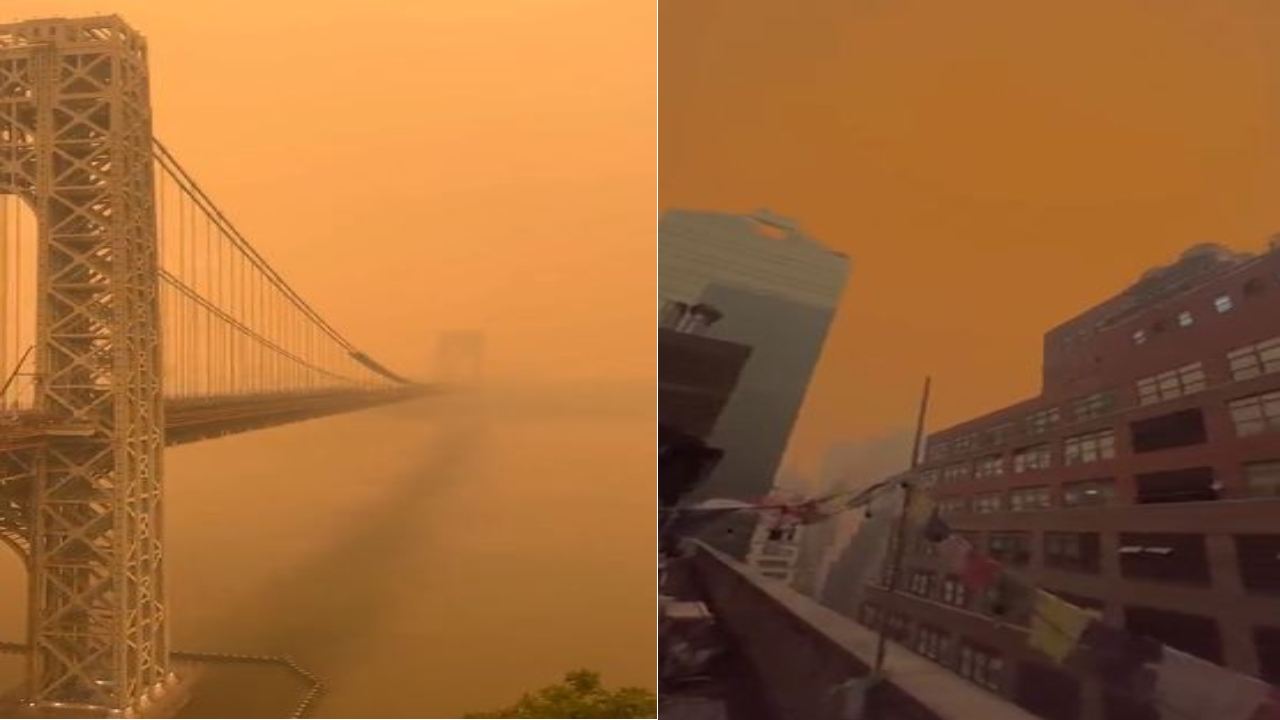 New York : న్యూయార్క్‌లో ఆరంజ్ కలర్‌లోకి మారిన ఆకాశం.. కారణం అదే..