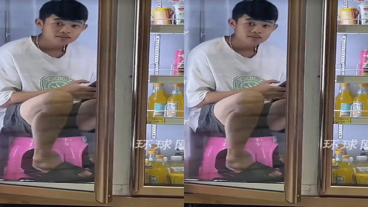 China Viral Video : ఎండ వేడి తట్టుకోలేక ఫ్రిజ్‌లో కూర్చున్న యువకుడు