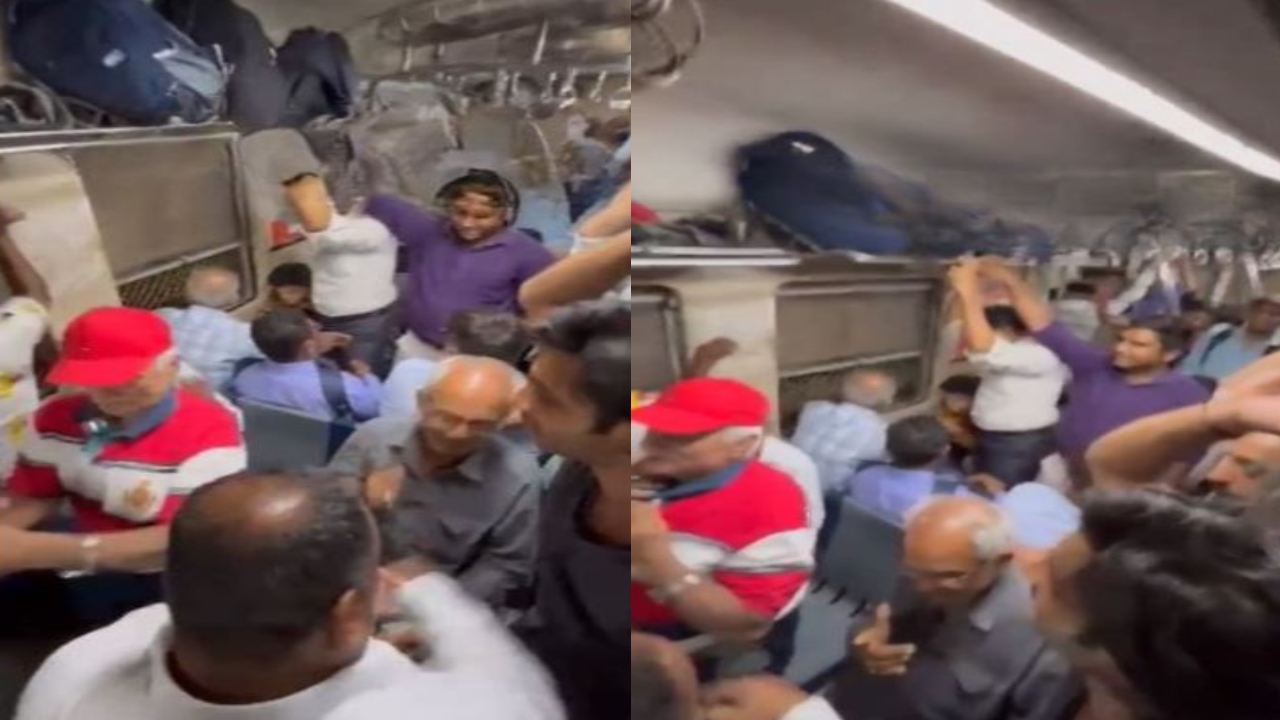 Mumbai : కొట్లాటలు, అరుపులు మర్చిపోయారు.. ట్రైన్‌లో కిషోర్ కుమార్ పాట పాడుతూ ఎంజాయ్ చేసిన ప్రయాణికులు