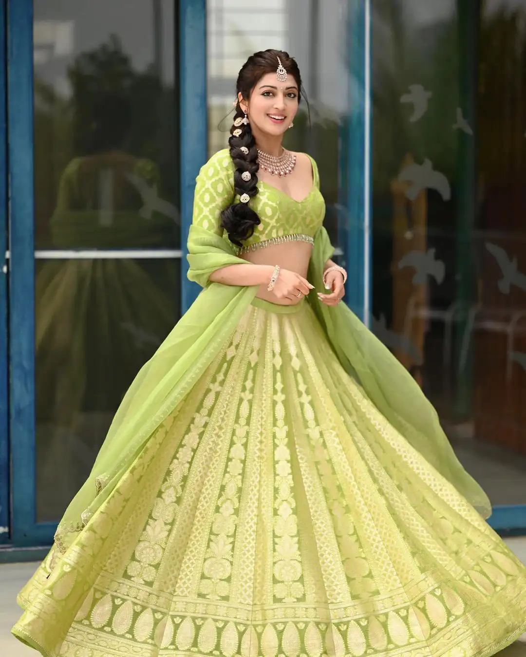 Pranita Subhash Shines in Gagra Choli Dress