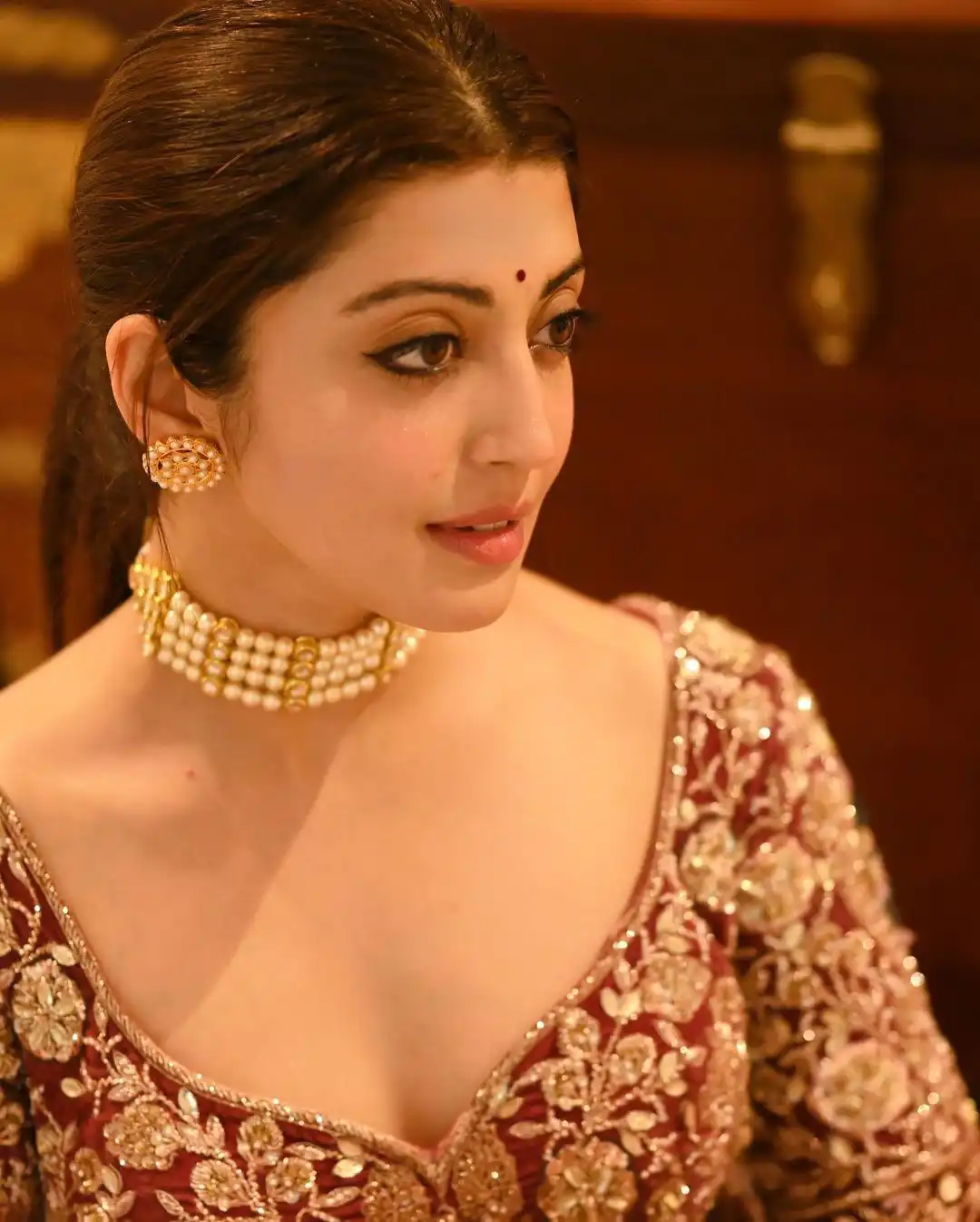 Pranita Subhash Shines in Gagra Choli Dress