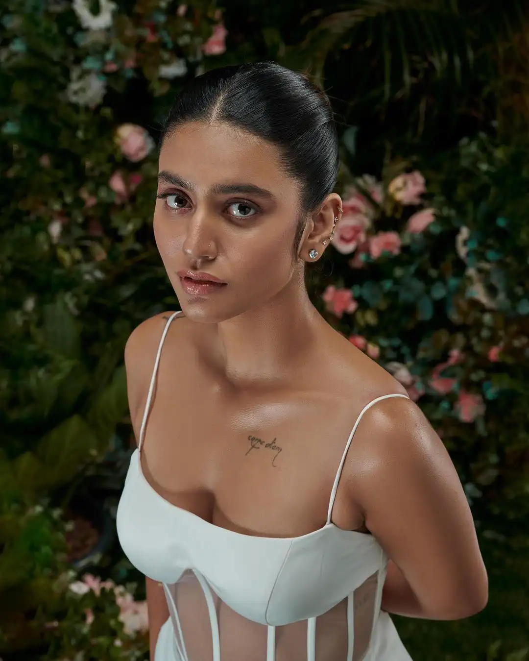 Priya Prakash Varrier stunning looks in White Dress