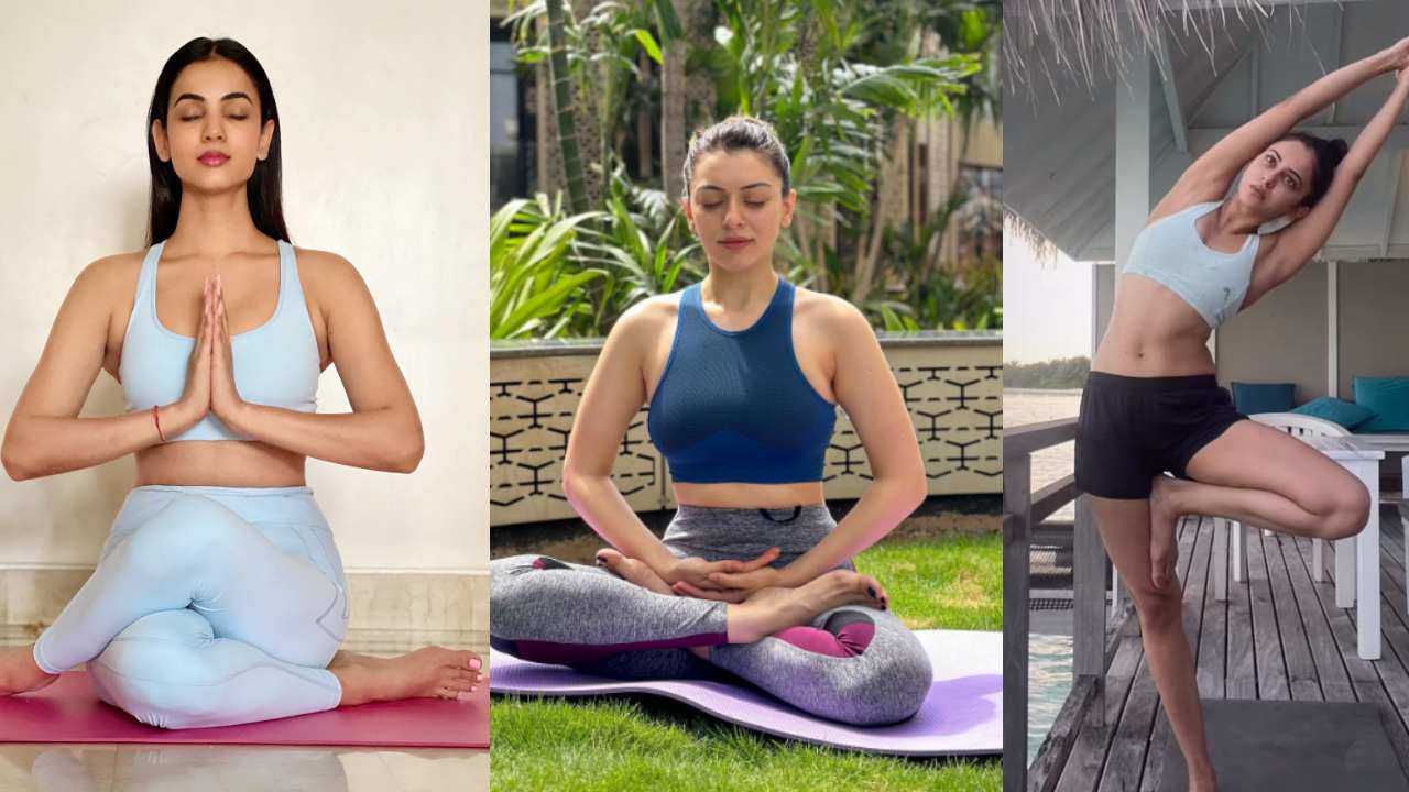 Celebrities Looks : యోగ డే.. అందాల భామల యోగాసనాలు..