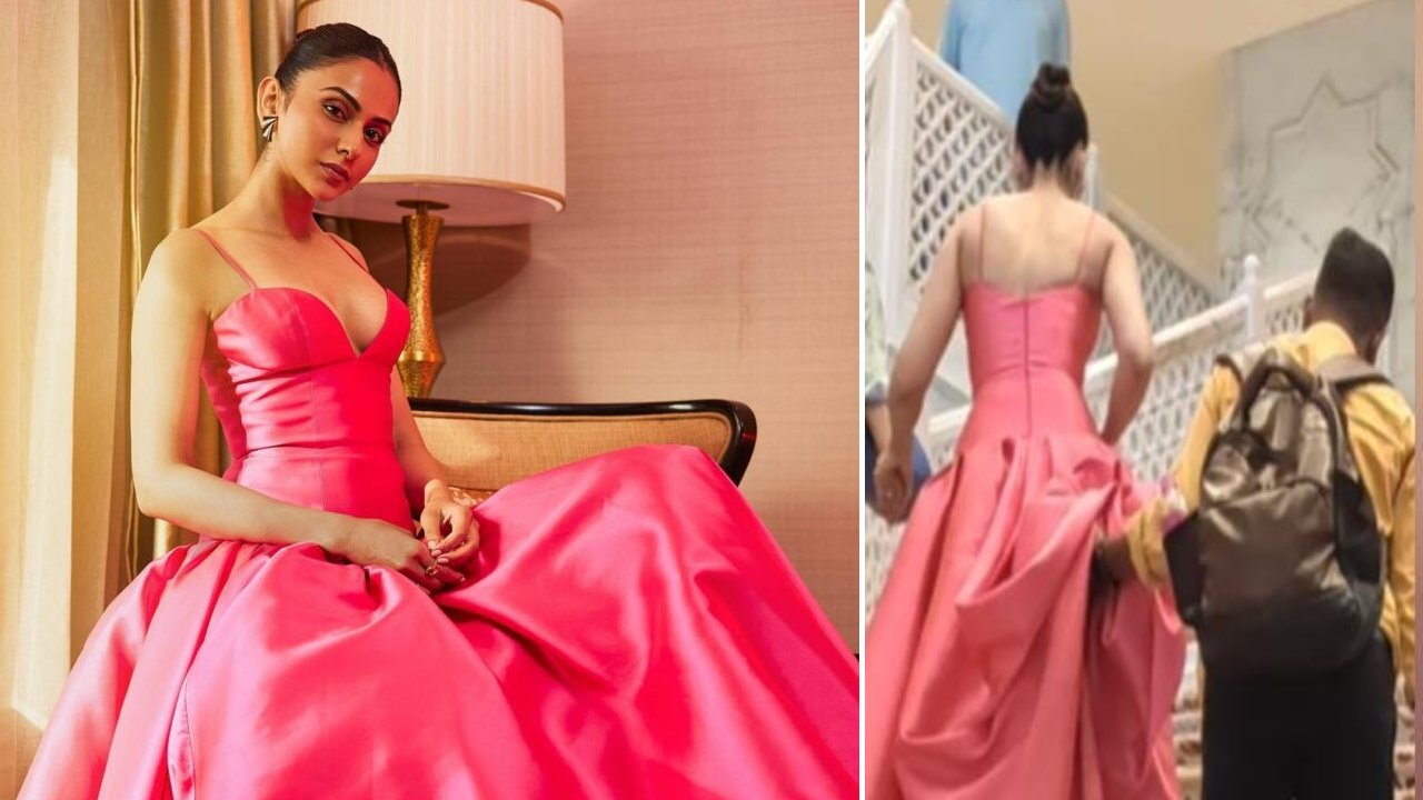 Rakul Preet Singh : రకుల్ డ్రెస్‌ని ఆ వ్యక్తి పట్టుకొని.. వైరల్ అవుతున్న వీడియో.. అసలు విషయం ఏంటో తెలుసా?