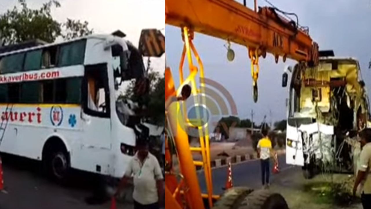Palnadu Road Accident : ఆగివున్న లారీని ఢీకొట్టిన ప్రైవేట్ ట్రావెల్స్ బస్సు.. ఒకరు మృతి, మరో 15 మందికి గాయాలు