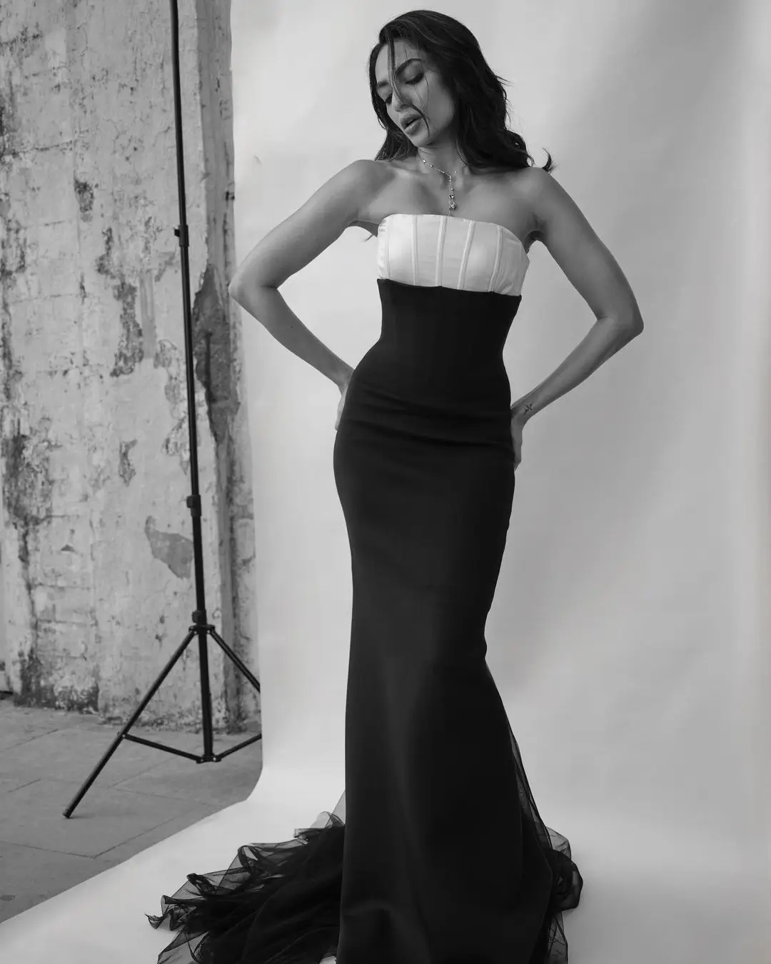 Sobhita Dhulipala photo shoot in Black and White Dress