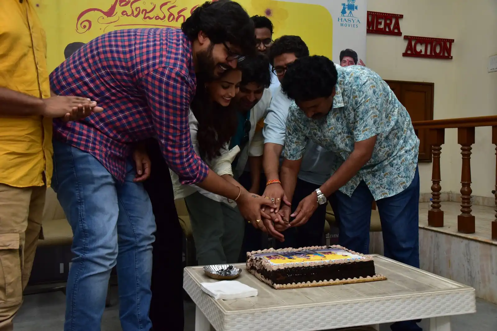 Sree Vishnu Reba Monica John Samajavaragamana success celebration photos