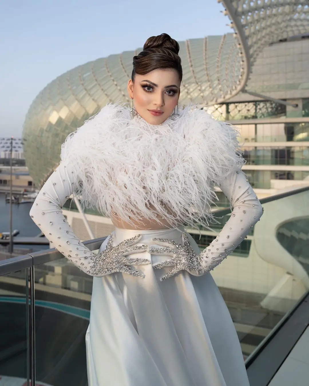 Urvashi Rautela Stunning Looks in White Dress at IIFA Awards Event Dubai