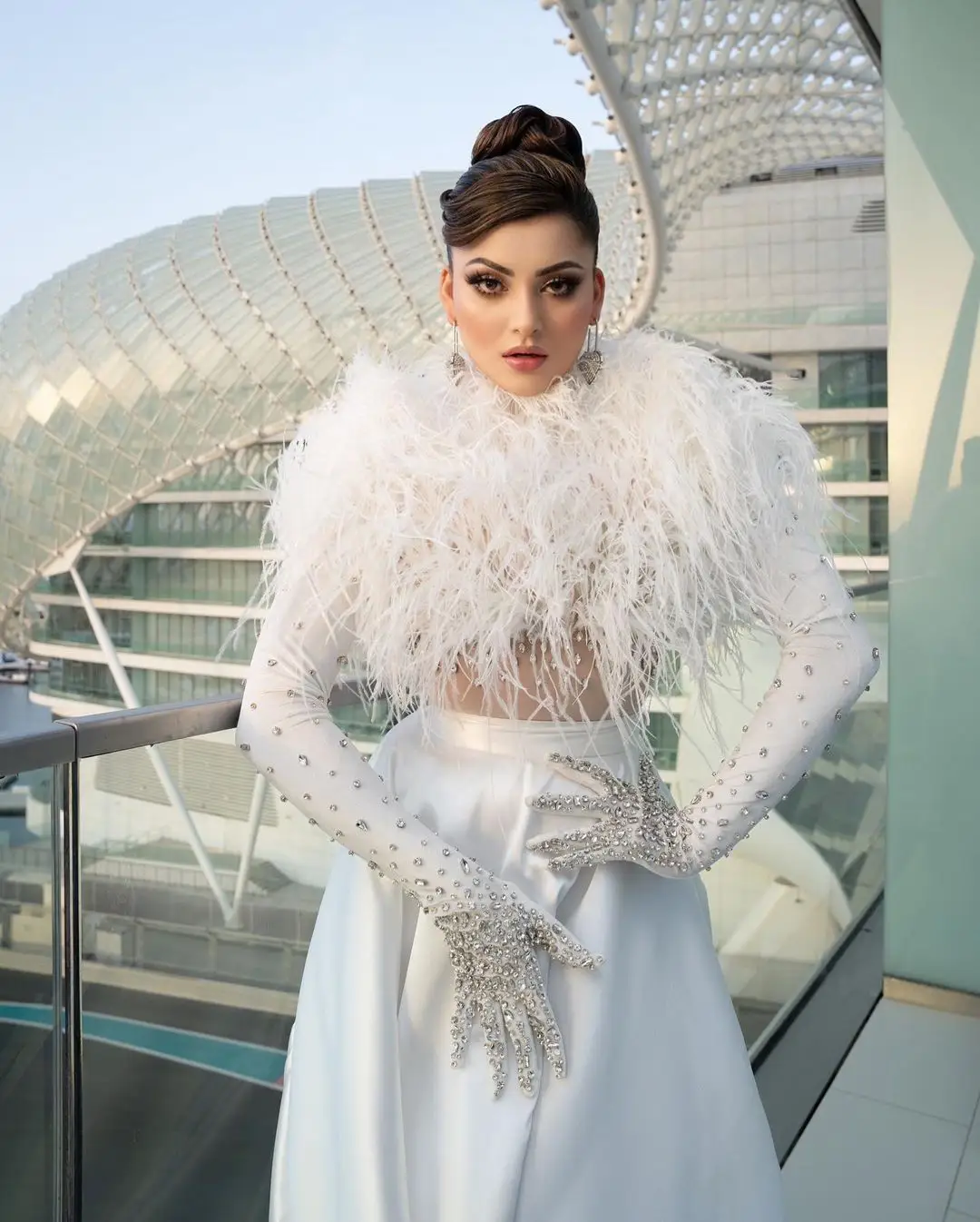 Urvashi Rautela Stunning Looks in White Dress at IIFA Awards Event Dubai