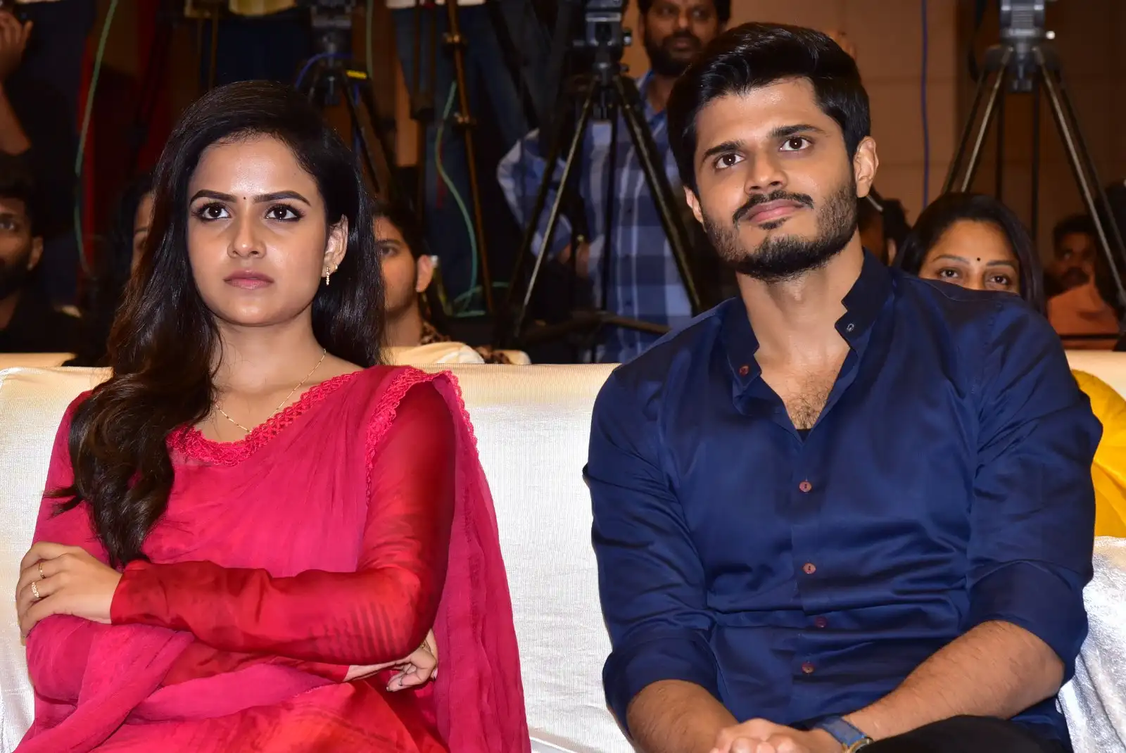Anand Deverakonda Viraj Ashwin Vaishnavi Chaitanya Allu Arjun at Baby movie event
