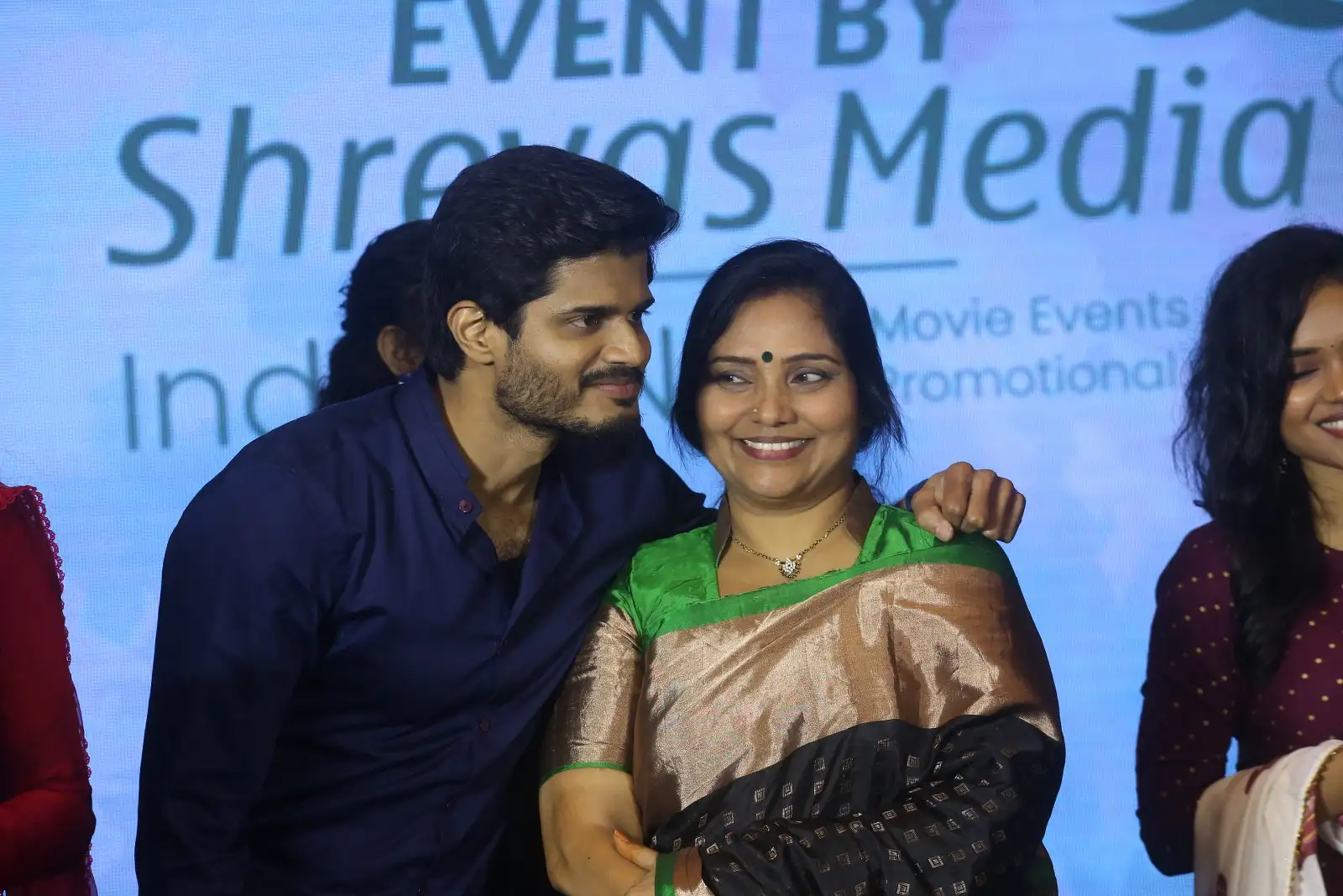 Anand Deverakonda Viraj Ashwin Vaishnavi Chaitanya Allu Arjun at Baby movie event