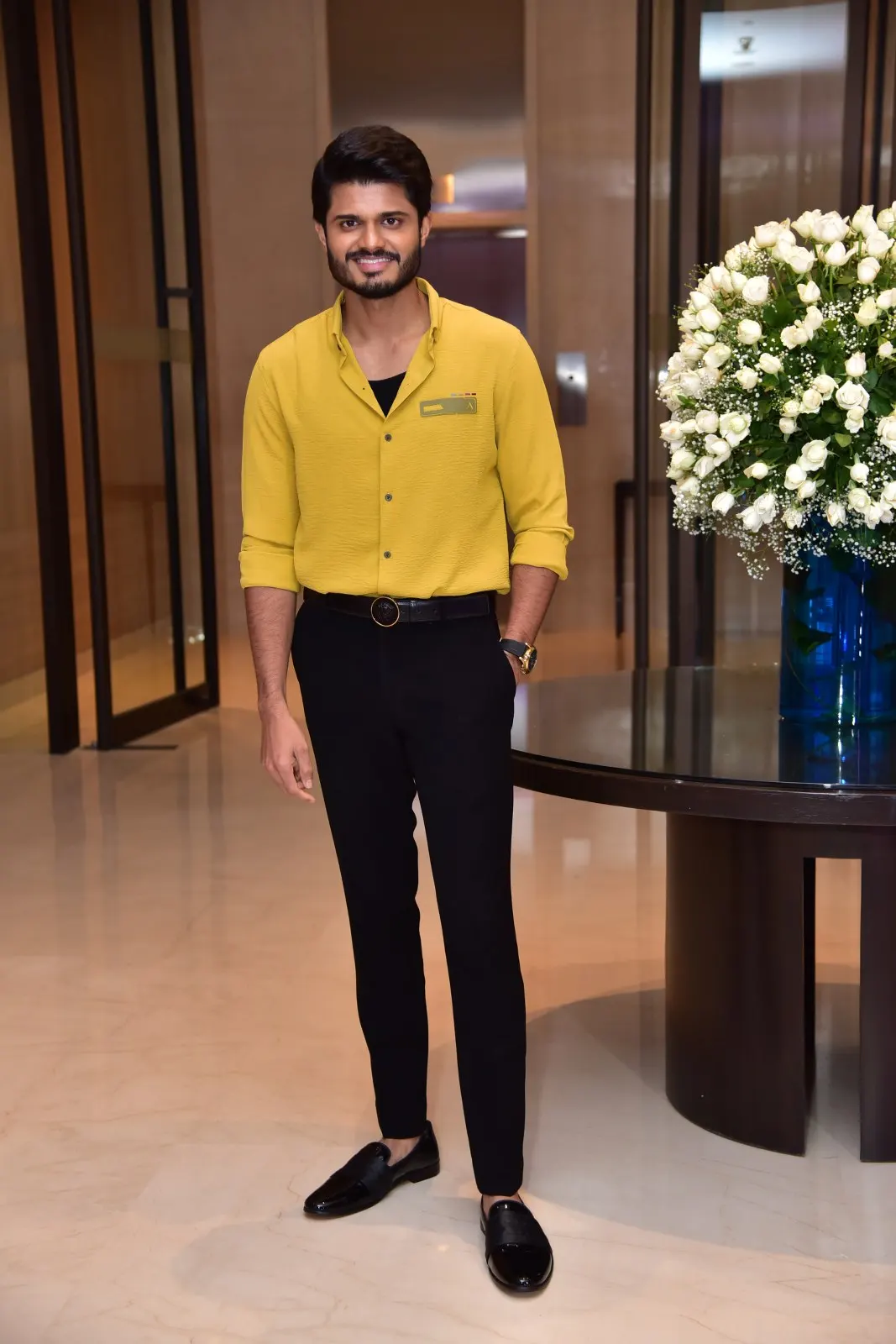 Anand Deverakonda Viraj Ashwin Vaishnavi Chaitanya Chiranjeevi at Baby movie event