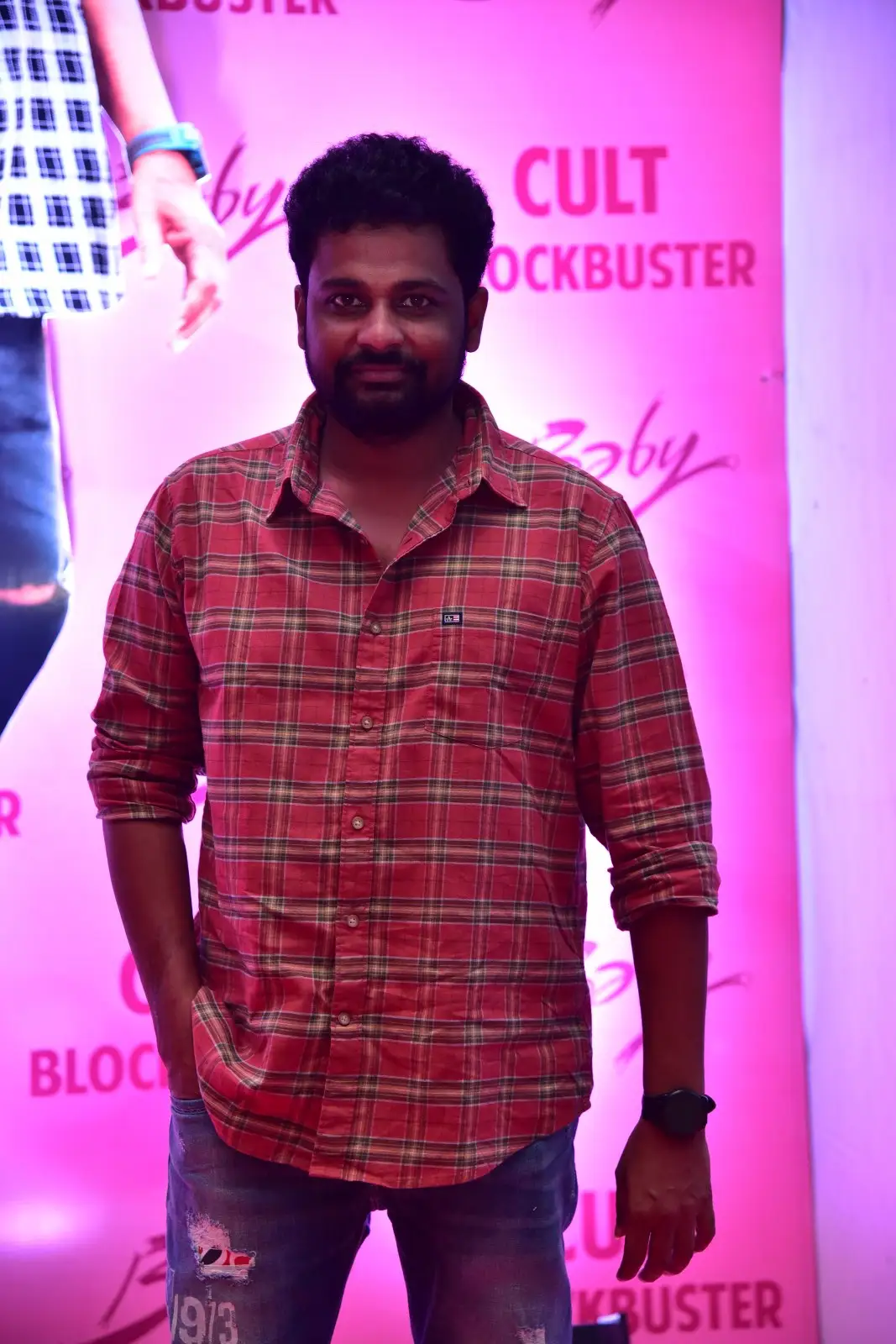 Anand Deverakonda Viraj Ashwin Vaishnavi Chaitanya Chiranjeevi at Baby movie event