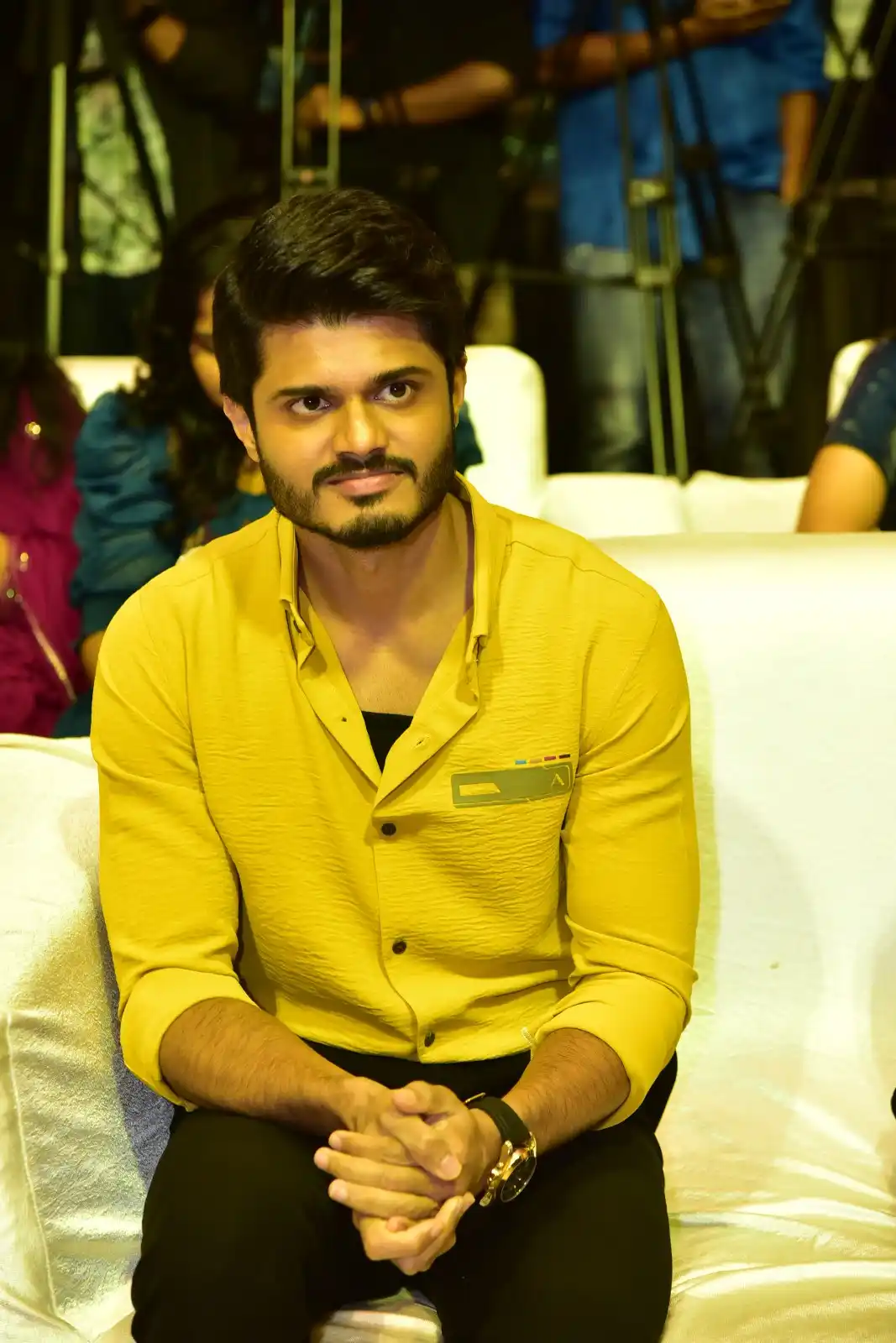 Anand Deverakonda Viraj Ashwin Vaishnavi Chaitanya Chiranjeevi at Baby movie event