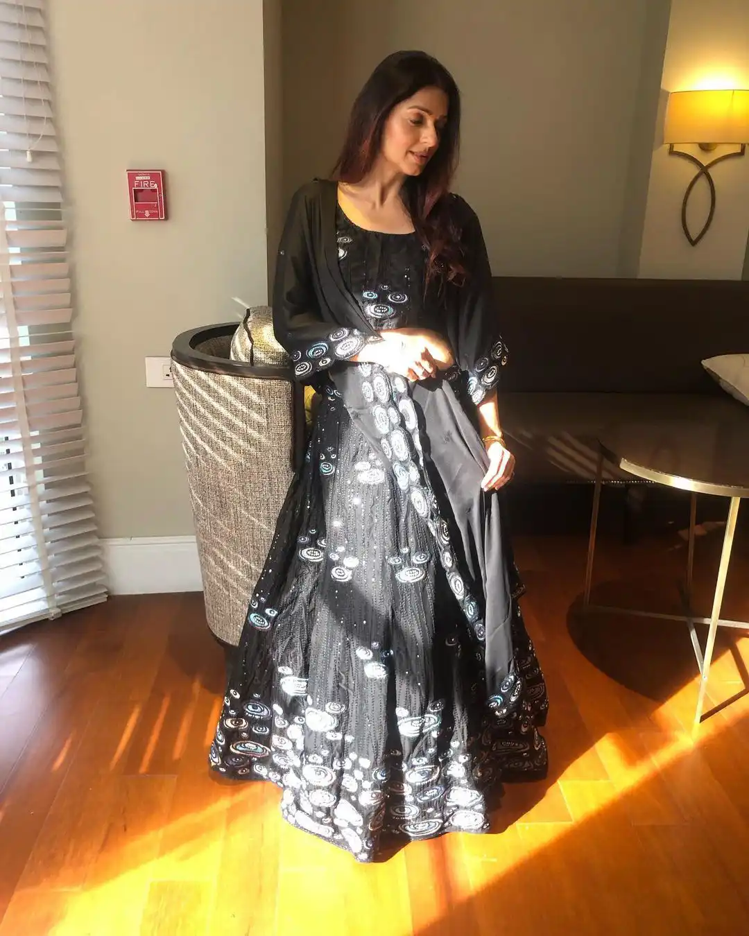 Bhumika Chawla shines in Black Ghagra Dress