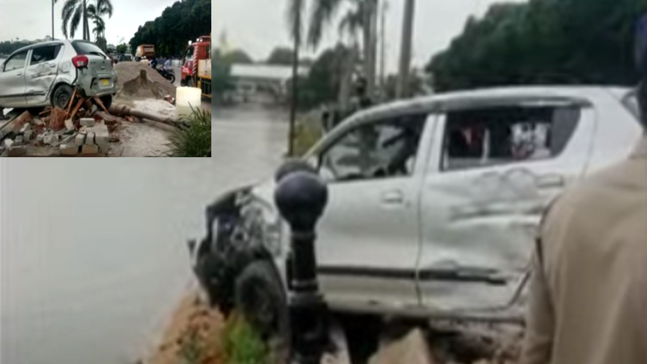 Tank Bund Car Accident : హైదరాబాద్ ట్యాంక్ బండ్ పై కారు బీభత్సం