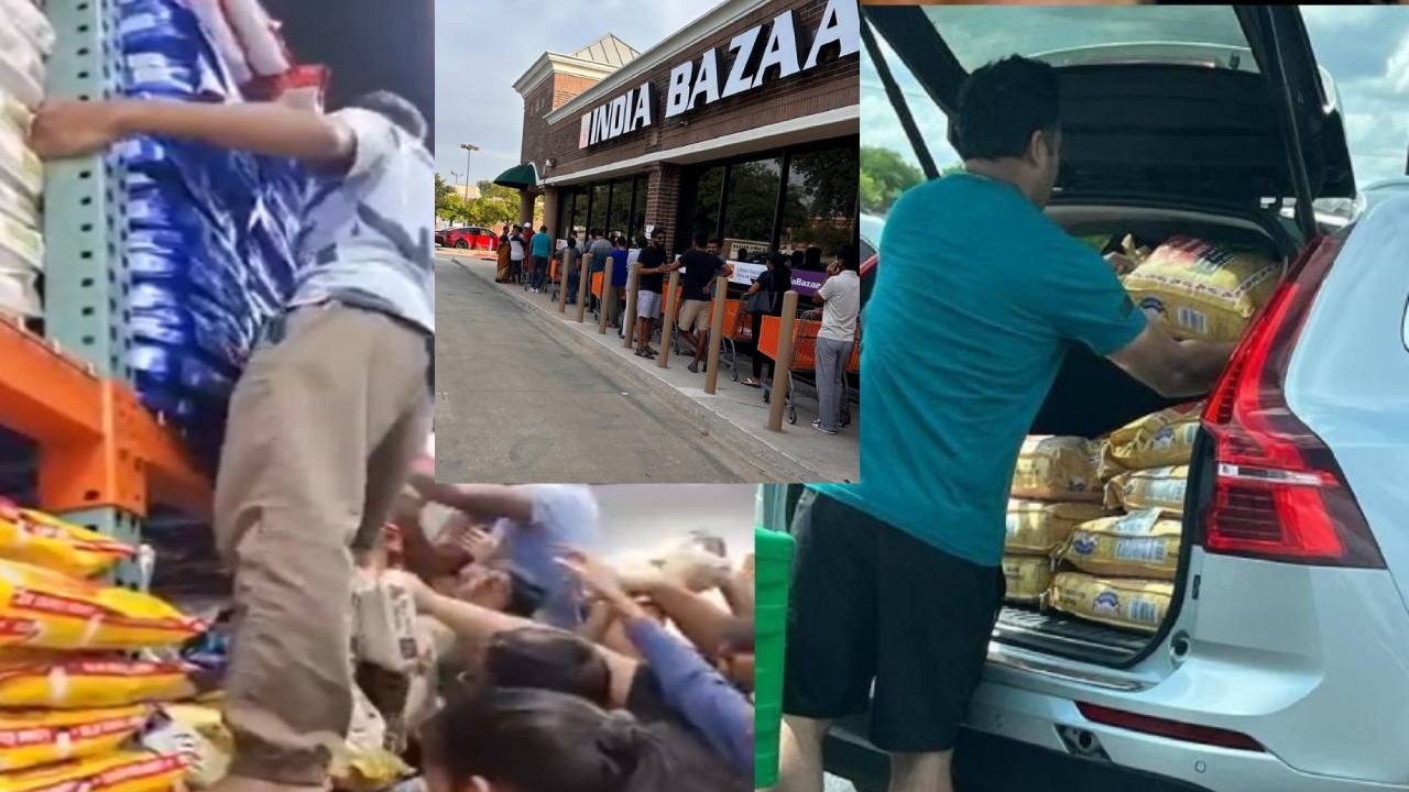 NRIs : అమెరికాలో బియ్యం కొనుగోళ్లకు ఎగబడుతున్న ఎన్నారైలు.. స్టోర్స్ ముందు నో స్టాక్ బోర్డులు