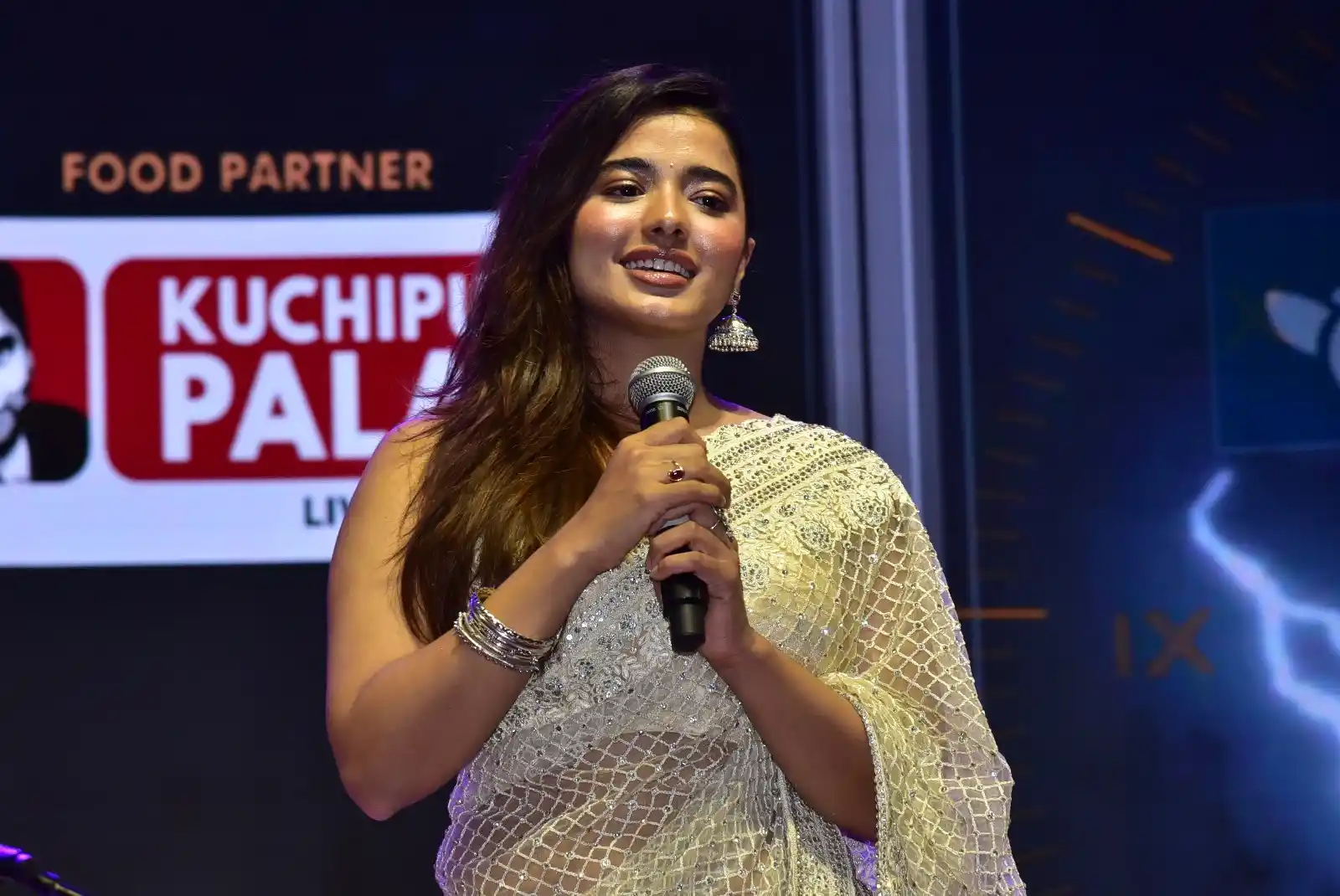 Ketika Sharma Cute looks in Saree at Bro Movie Pre Release Event