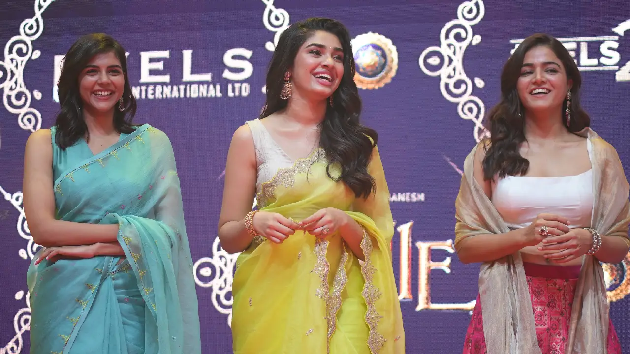 Krithi Shetty Kalyani Priyadarshan Wamiqa Gabbi Photos at Genie Opening function
