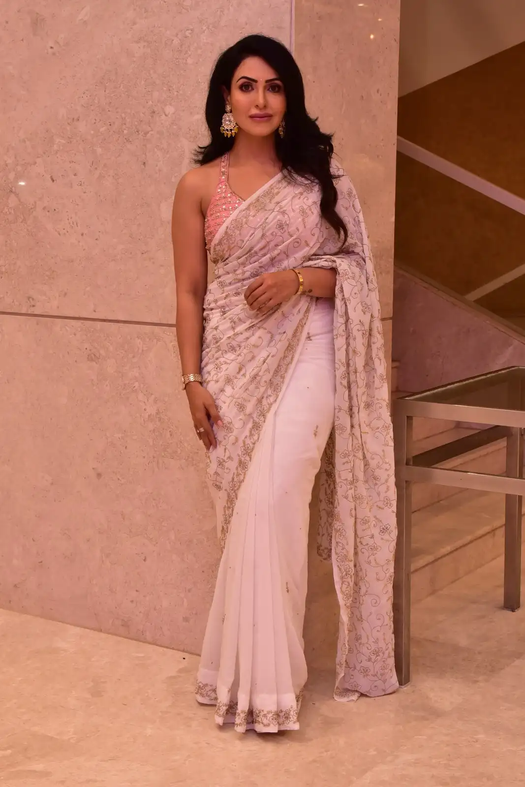 Nandini Rai Shines in Saree at Bhaag Saale Movie Pre Release Event