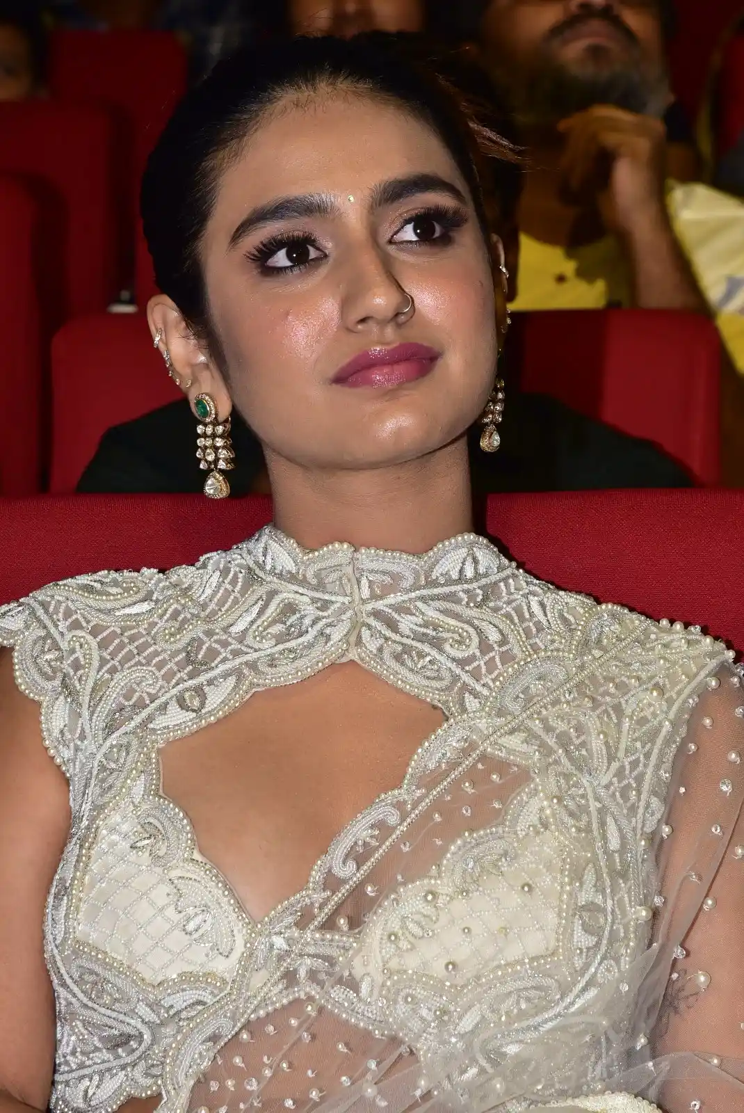 Priya Prakash Varrier Shines in Saree at Bro Movie Pre Release Event