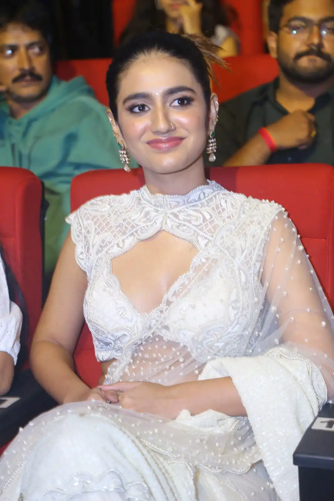 Priya Prakash Varrier Shines in Saree at Bro Movie Pre Release Event