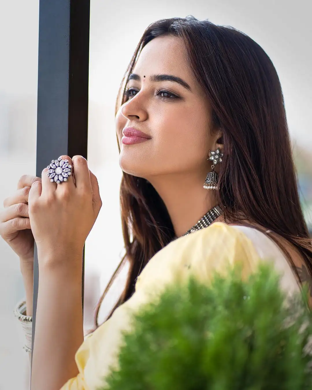 Pujita Ponnada Cute looks in Saree