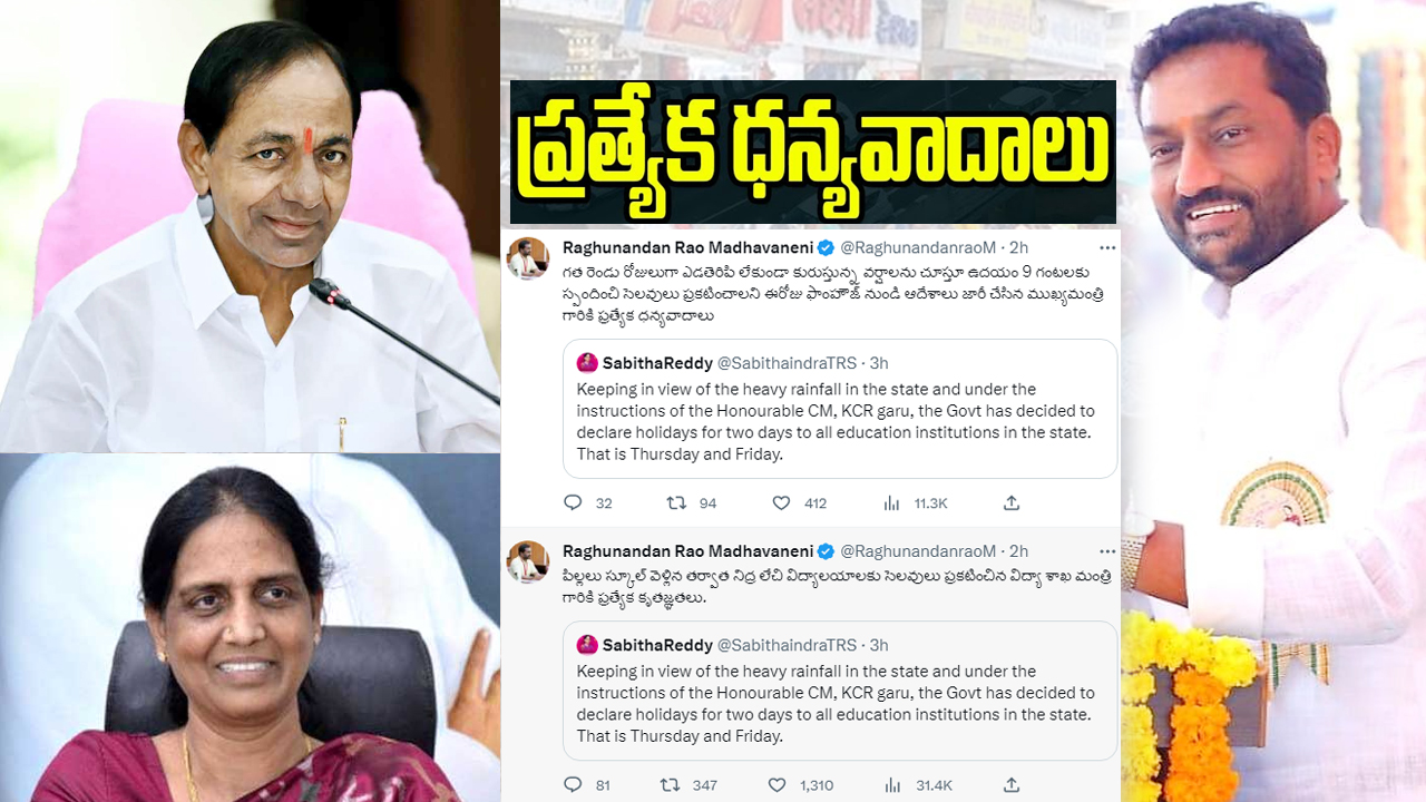 Raghunandan Rao: పిల్లలు స్కూల్ కు వెళ్లిన తర్వాత సెలవు ప్రకటిస్తారా.. ధన్యవాదాలు అంటూ సెటైర్లు