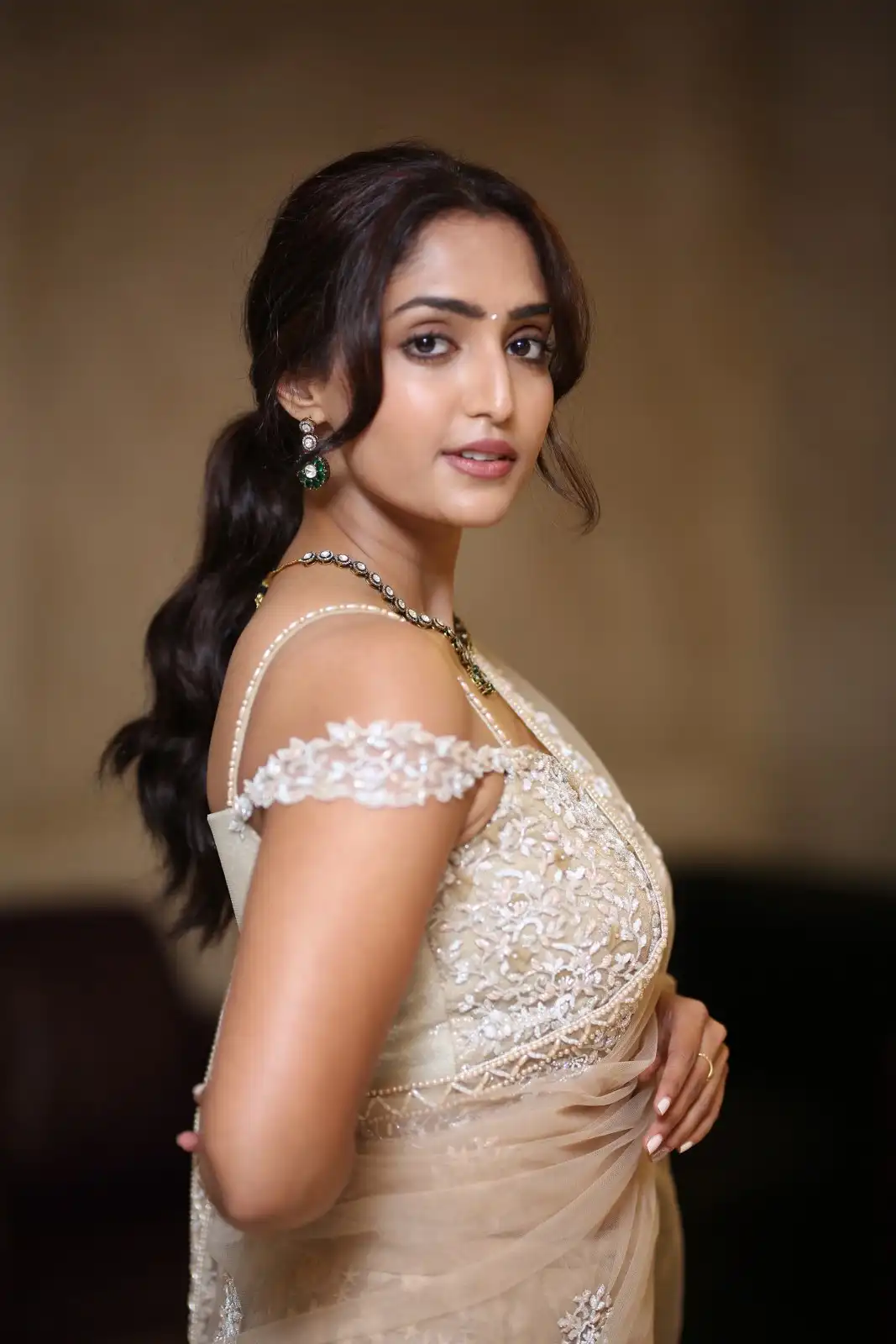 Reba Monica John shines in Saree at Samajavaragamana Movie Success Meet