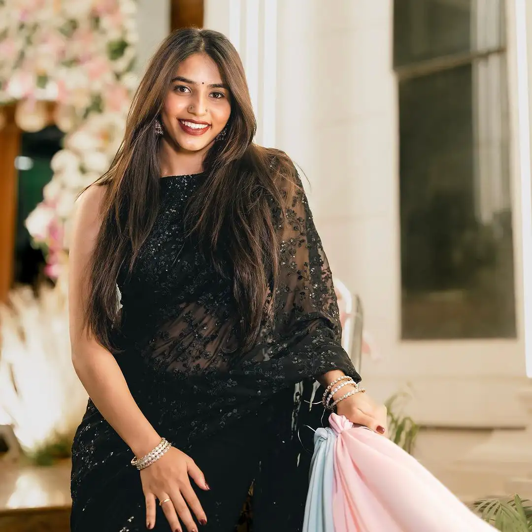 Sapthami Gowda Shines in Black Saree