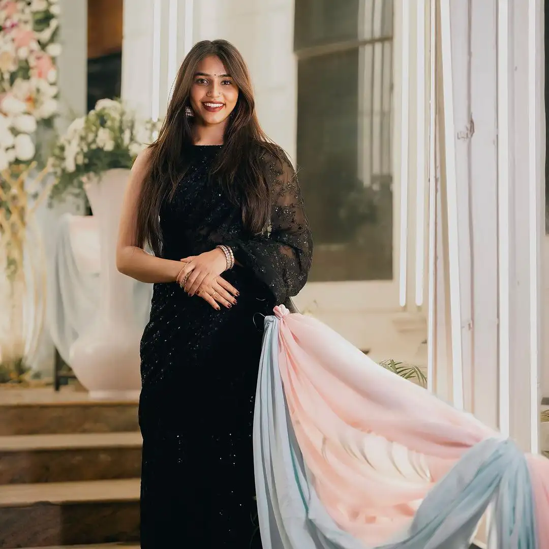 Sapthami Gowda Shines in Black Saree