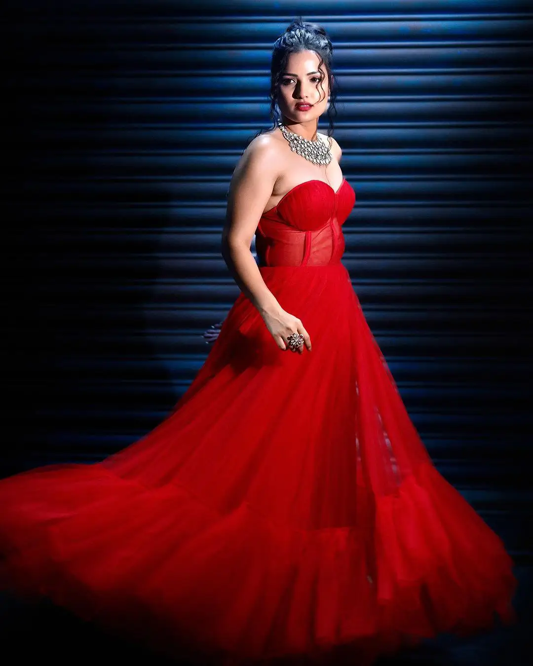 Siri Hanumanthu Dazzling looks in Red Dress
