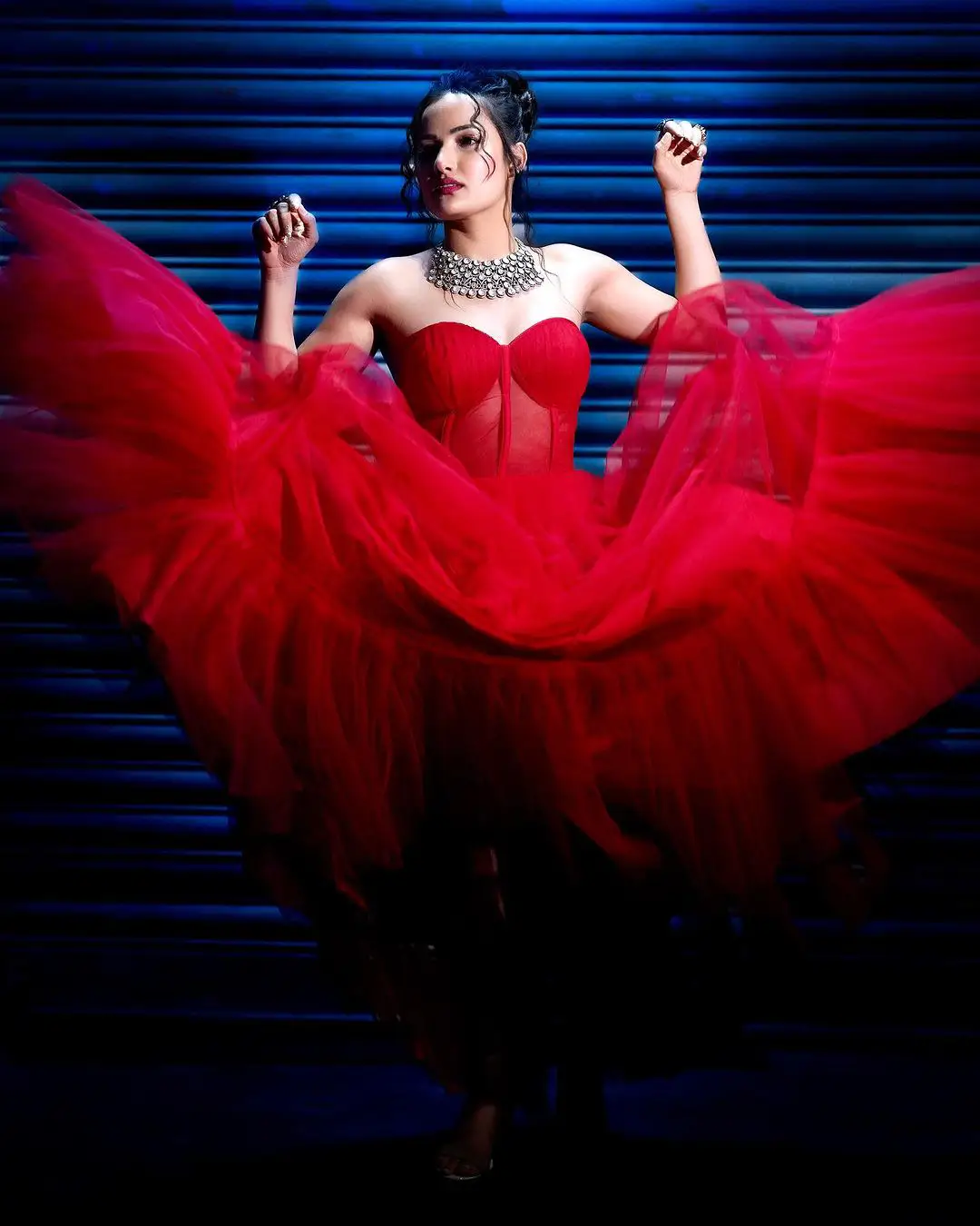 Siri Hanumanthu Dazzling looks in Red Dress